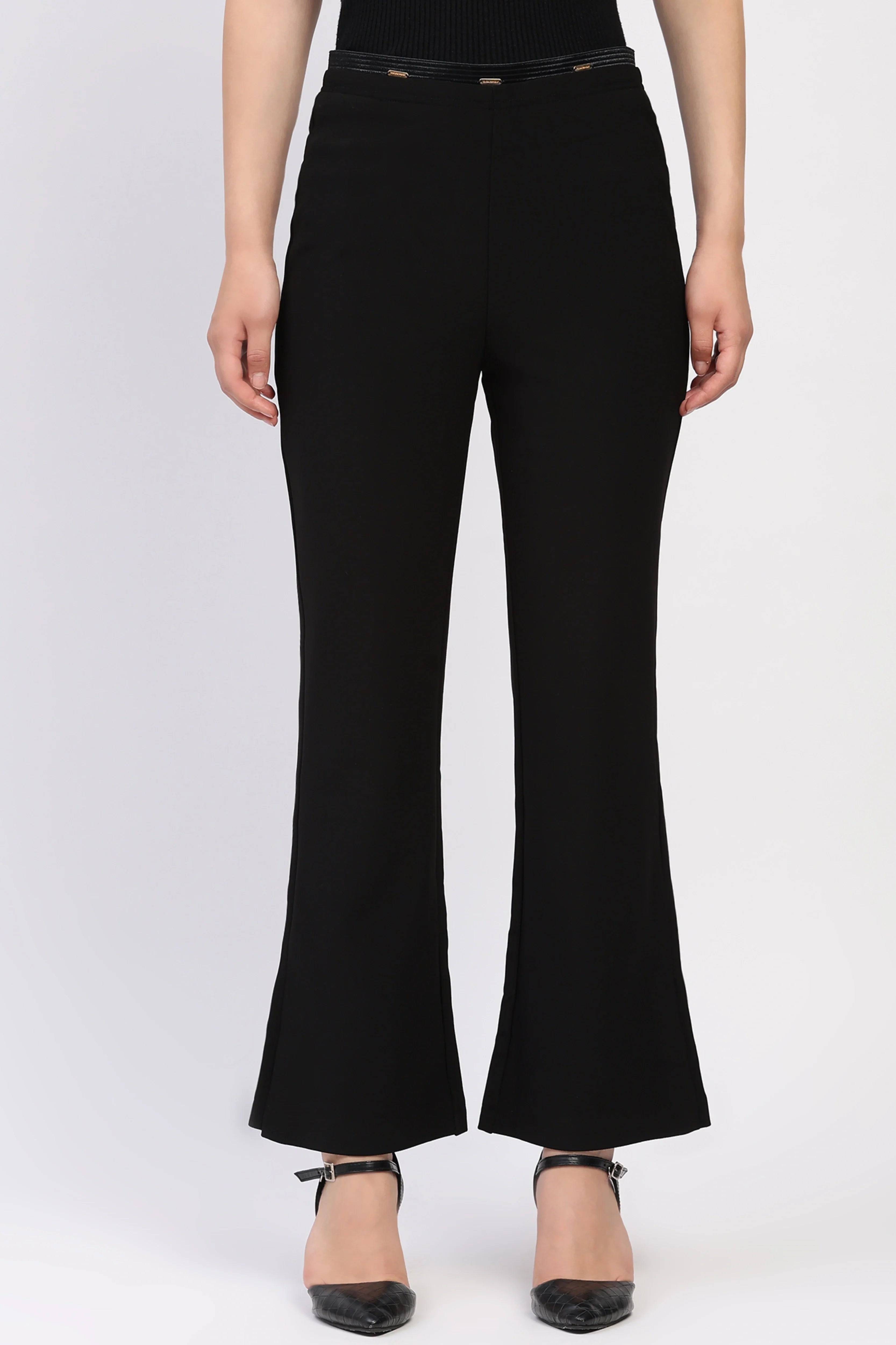 Black Bootcut Jegging Trousers