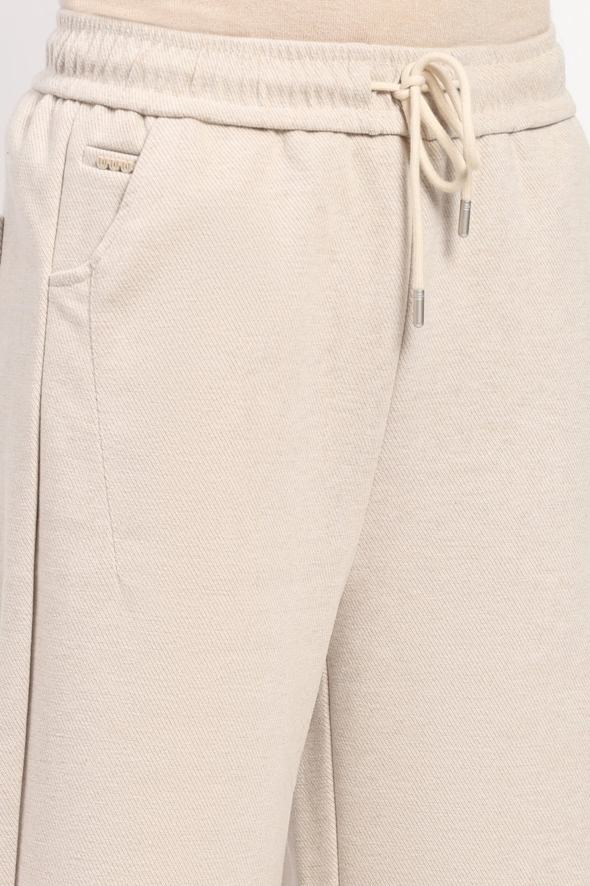 Cream Straight-Fit Winter Lower-Global Republic