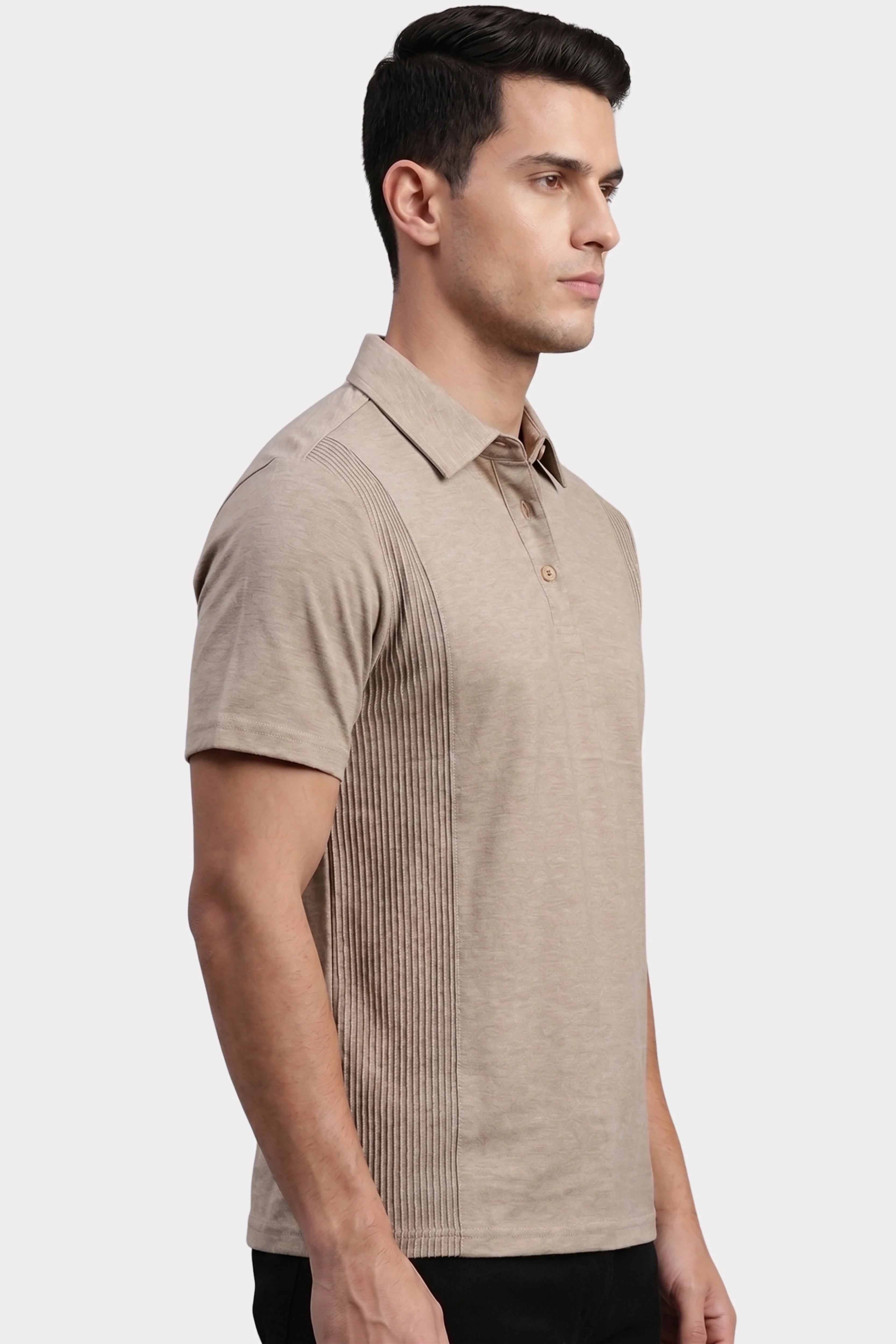 Beige Panel T-Shirt-Global Republic