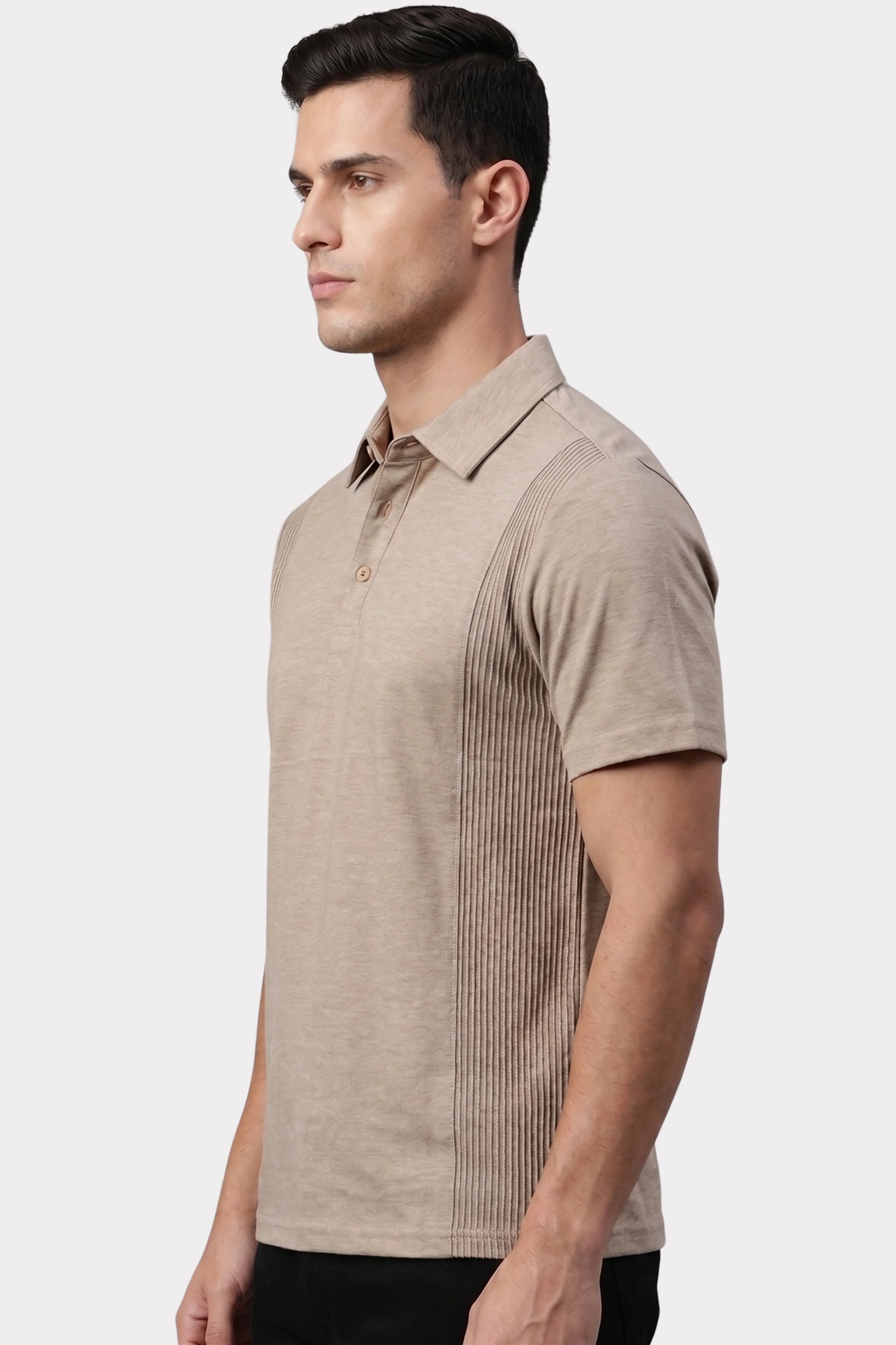 Beige Panel T-Shirt-Global Republic