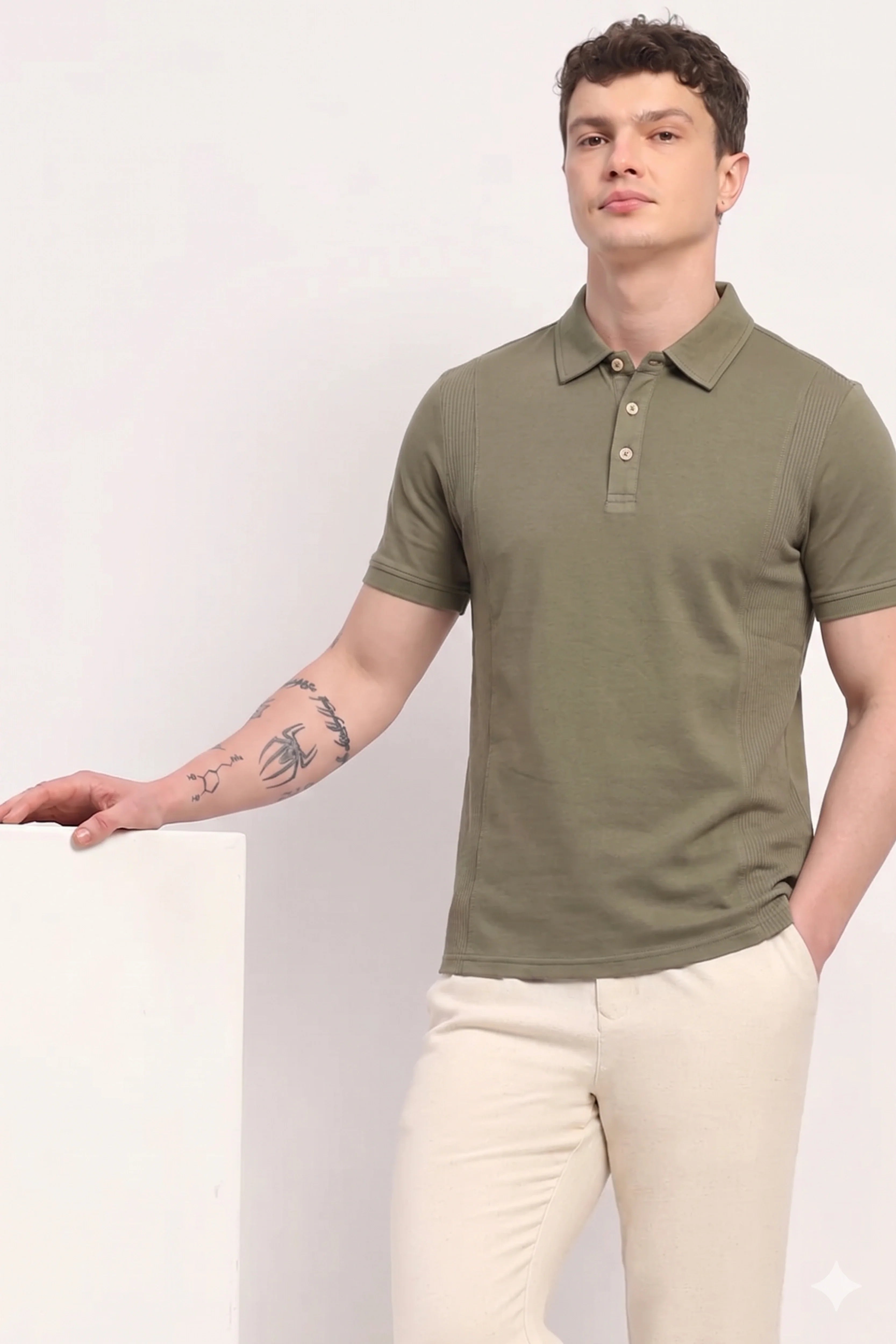 Olive Panel T-Shirt-Global Republic