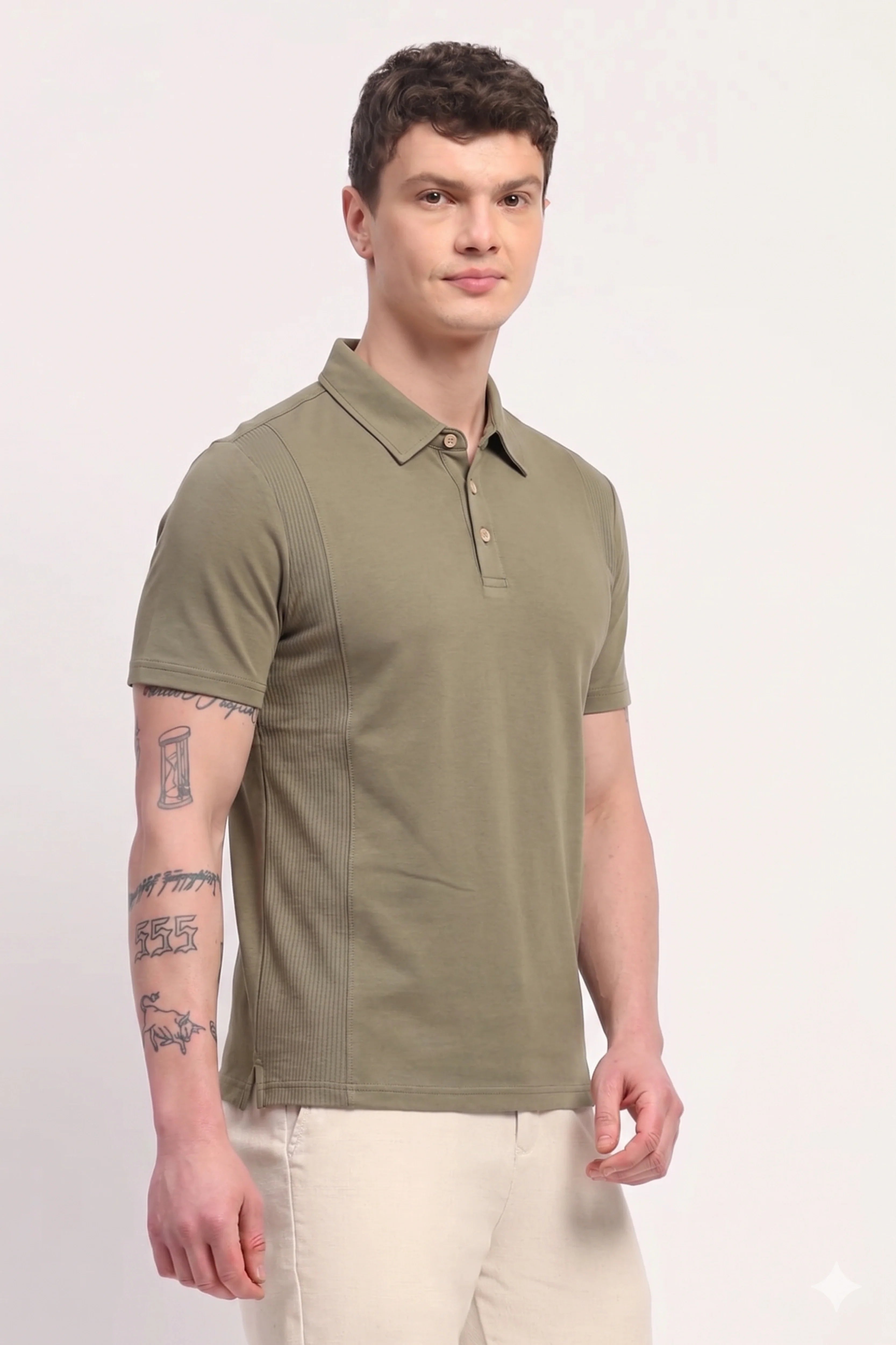 Olive Panel T-Shirt-Global Republic