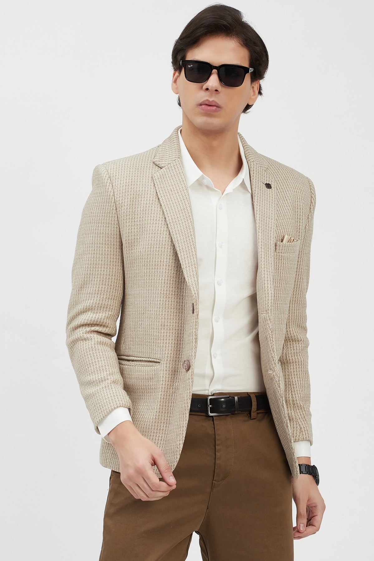 Classic White Cotton-Blend Shirt-Global Republic