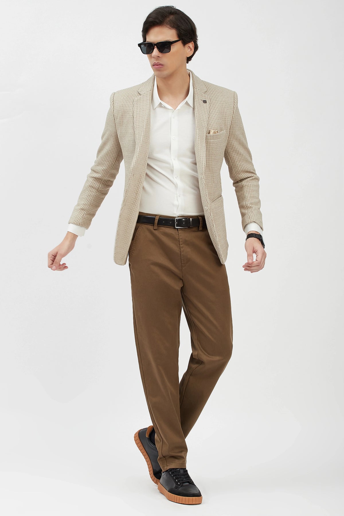 Classic White Cotton-Blend Shirt-Global Republic