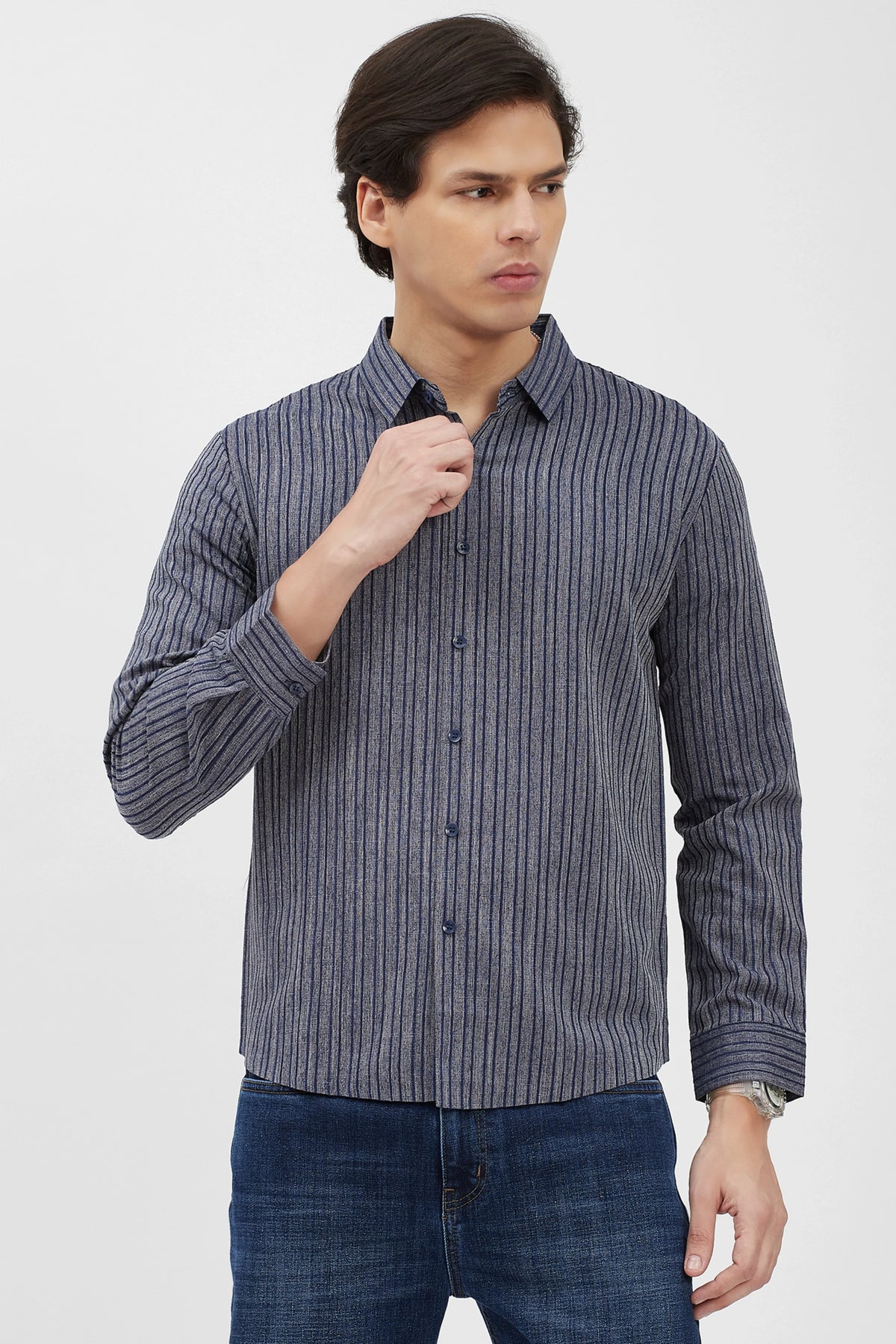 Blue Striped Shirt-Global Republic