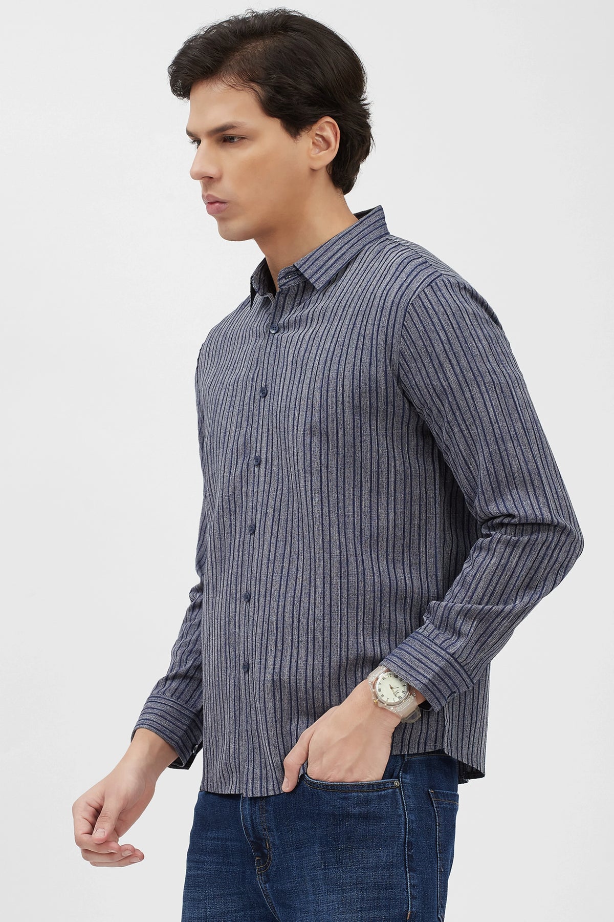 Blue Striped Shirt-Global Republic