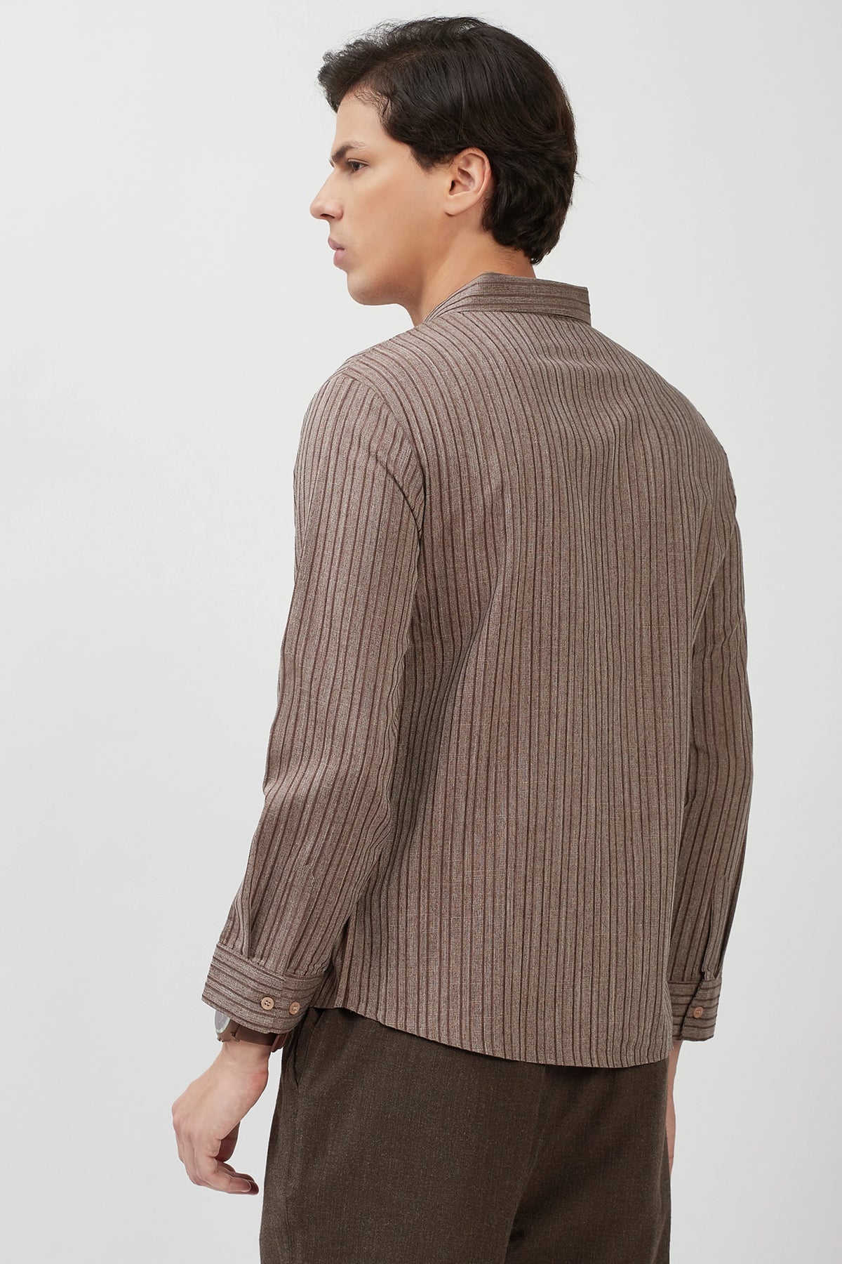 Light Grey Striped Shirt-Global Republic