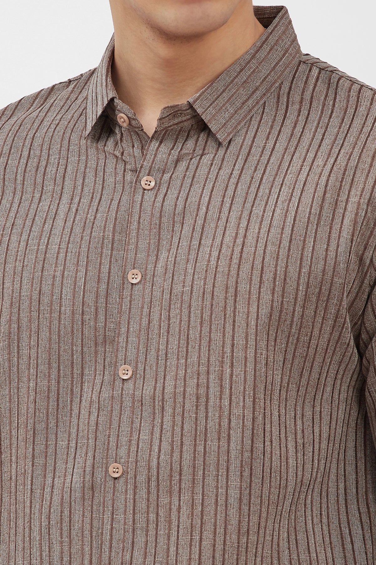 Light Grey Striped Shirt-Global Republic