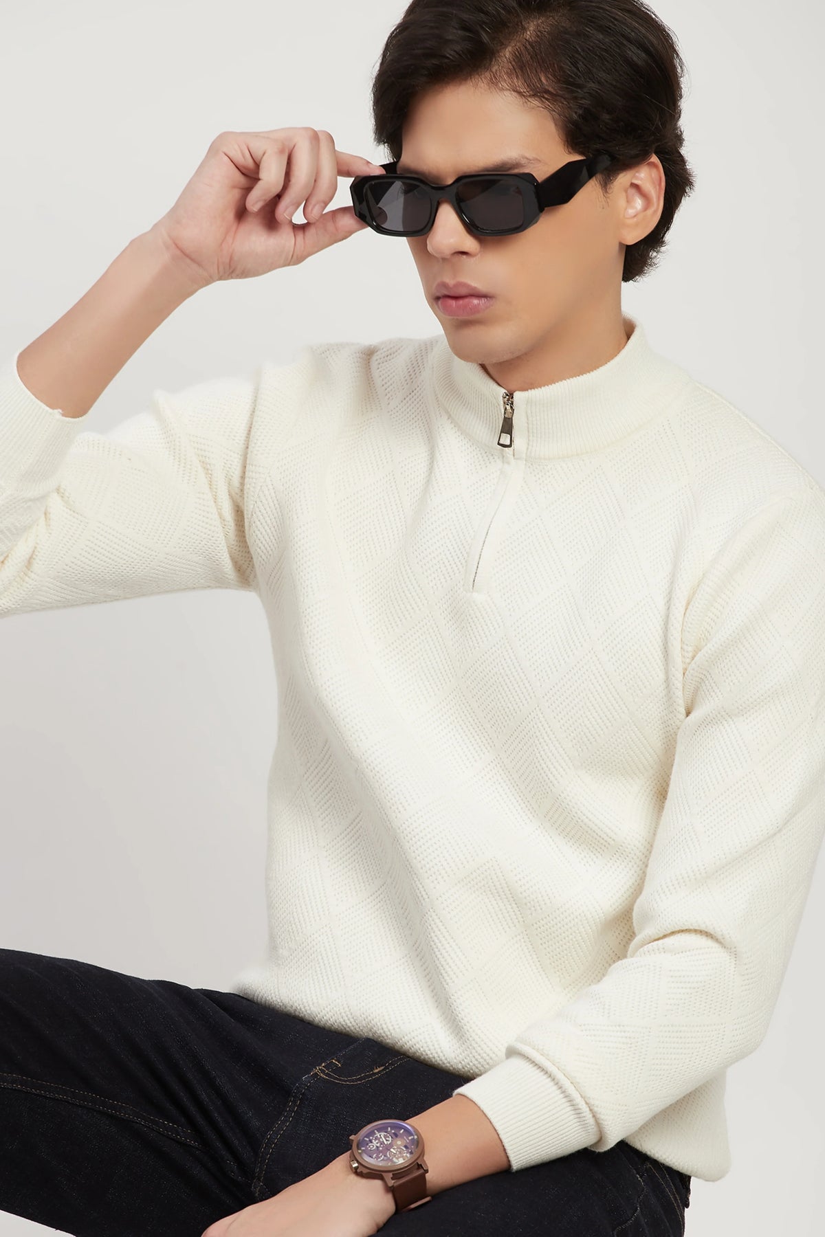Off-White Self-Design High-Neck Pullover-Global Republic