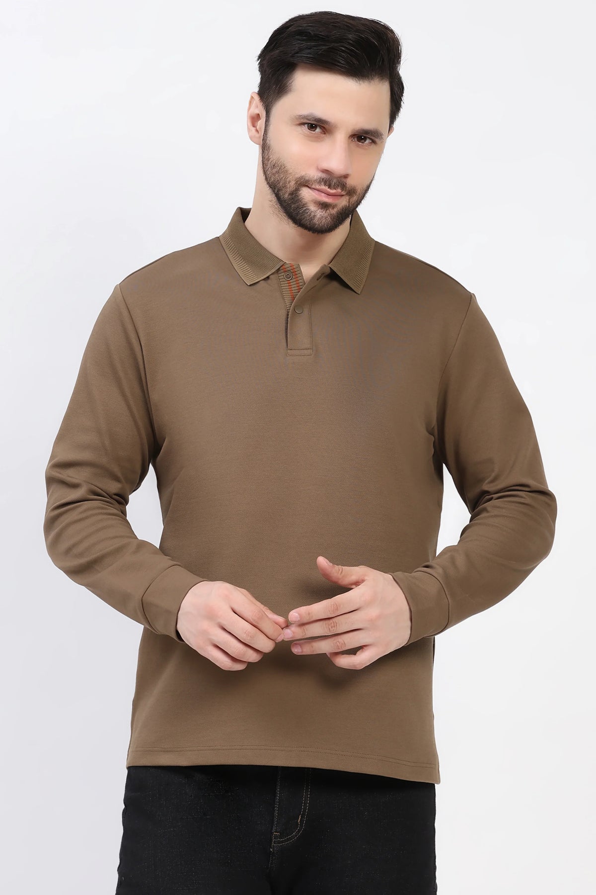 Brown Fleece-Lined Winter T-Shirt-Global Republic