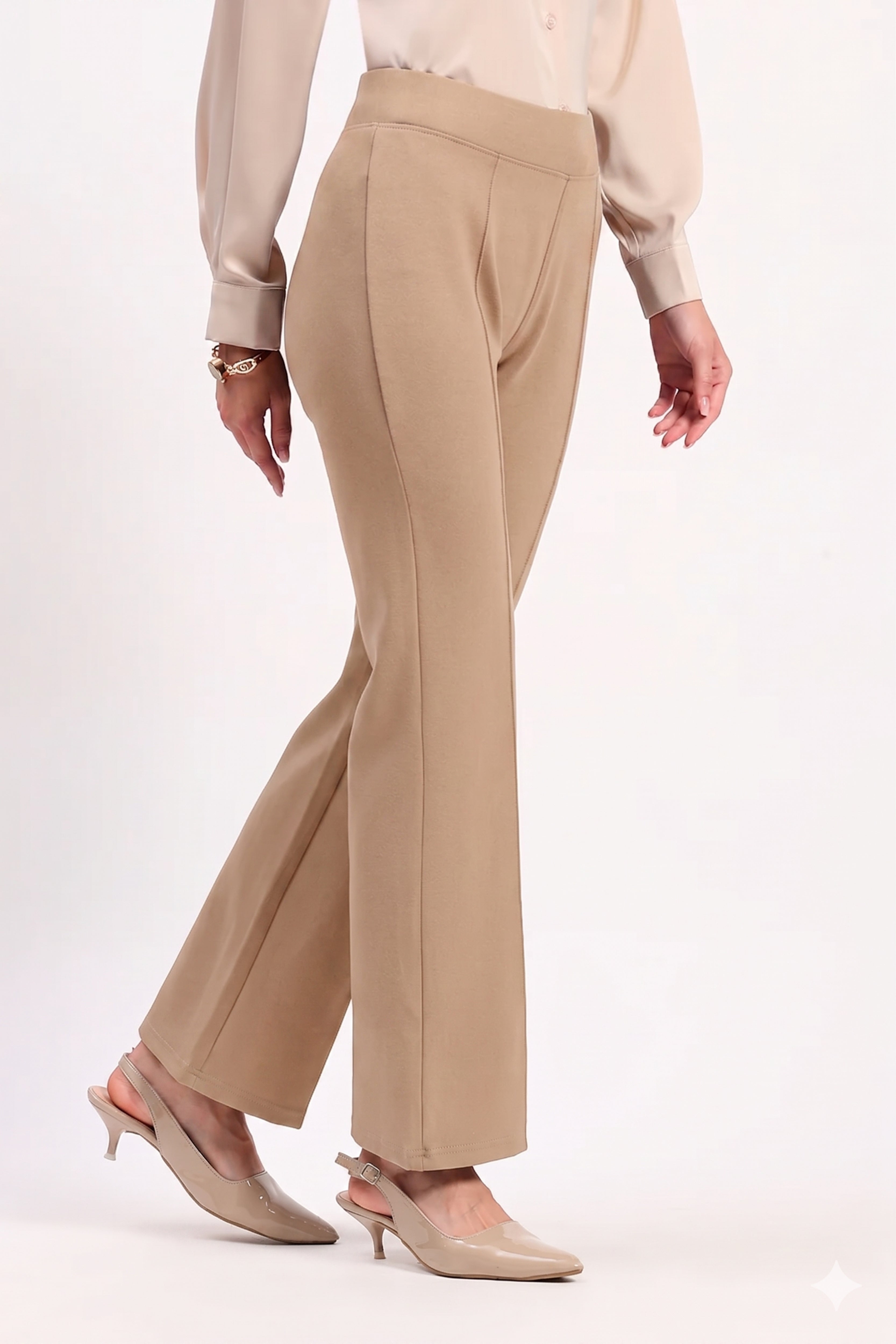 Beige Cotton Spandex Jeggings
