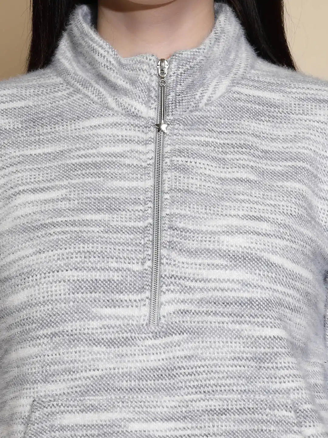 Grey Abstract Acrylic Sweatshirt - Global Republic