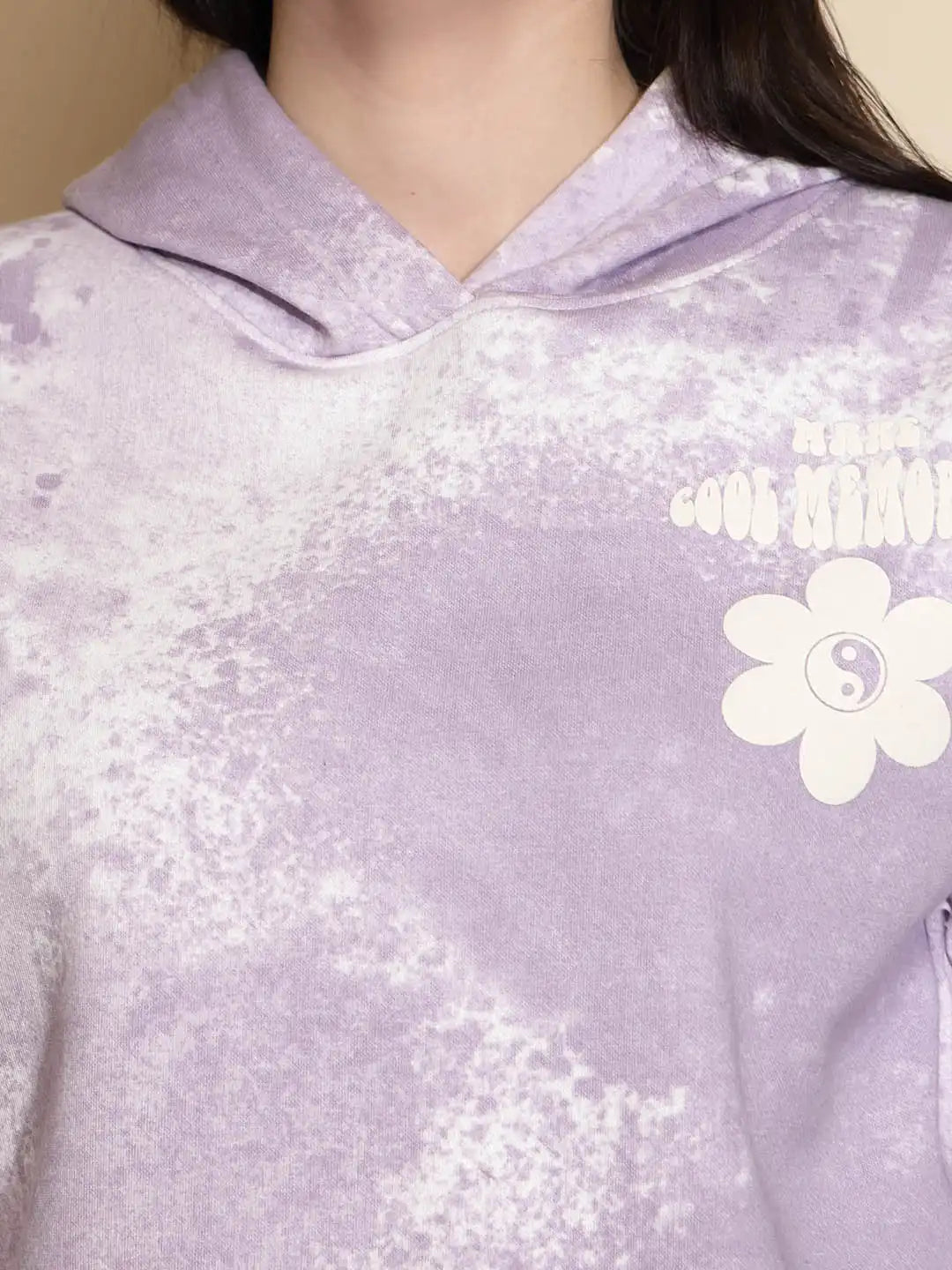 Lilac Acrylic Hooded Sweatshirt - Global Republic