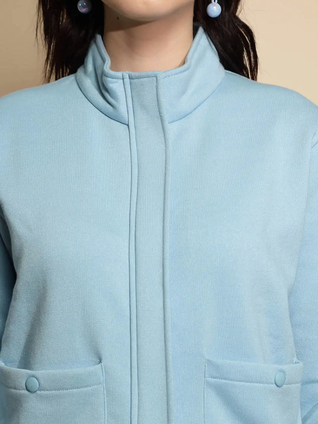 Light Blue Solid Acrylic Sweatshirt - Global Republic