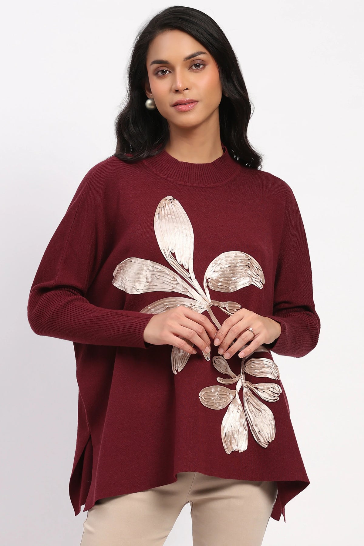 Cherry Floral Loose Fit Pullover-Global Republic