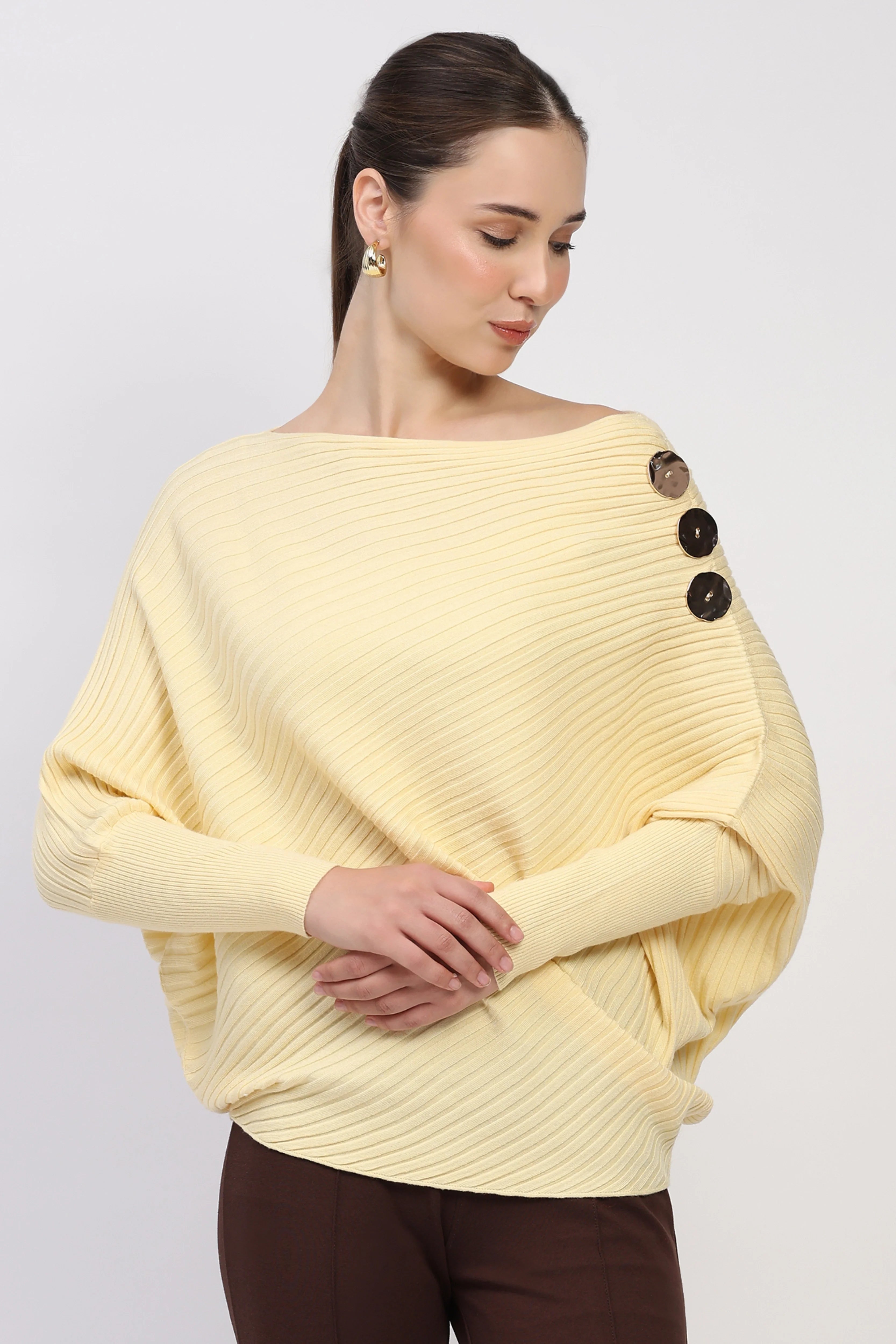Pastel Lemon Ribbed Pullover
