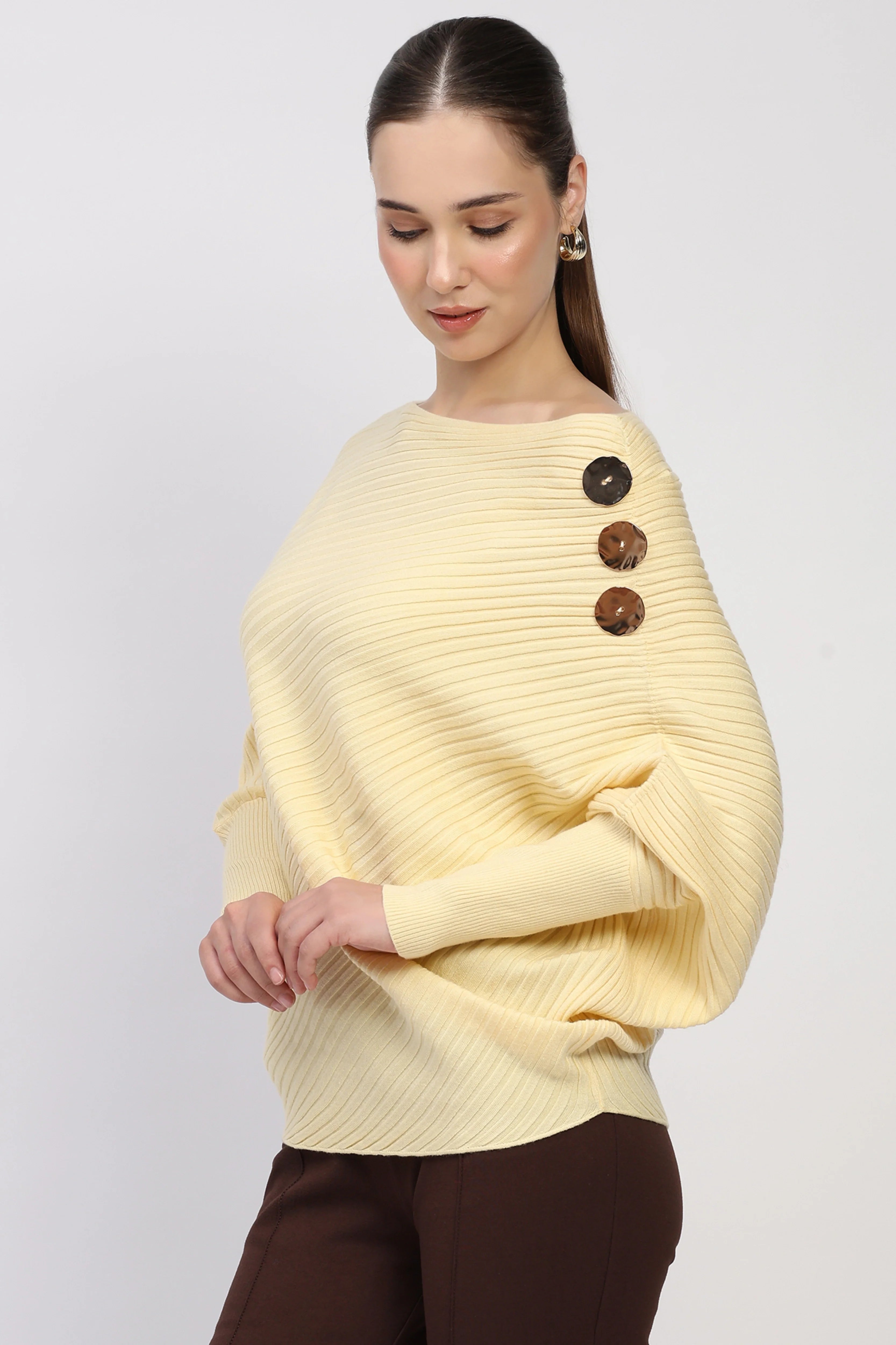 Pastel Lemon Ribbed Pullover