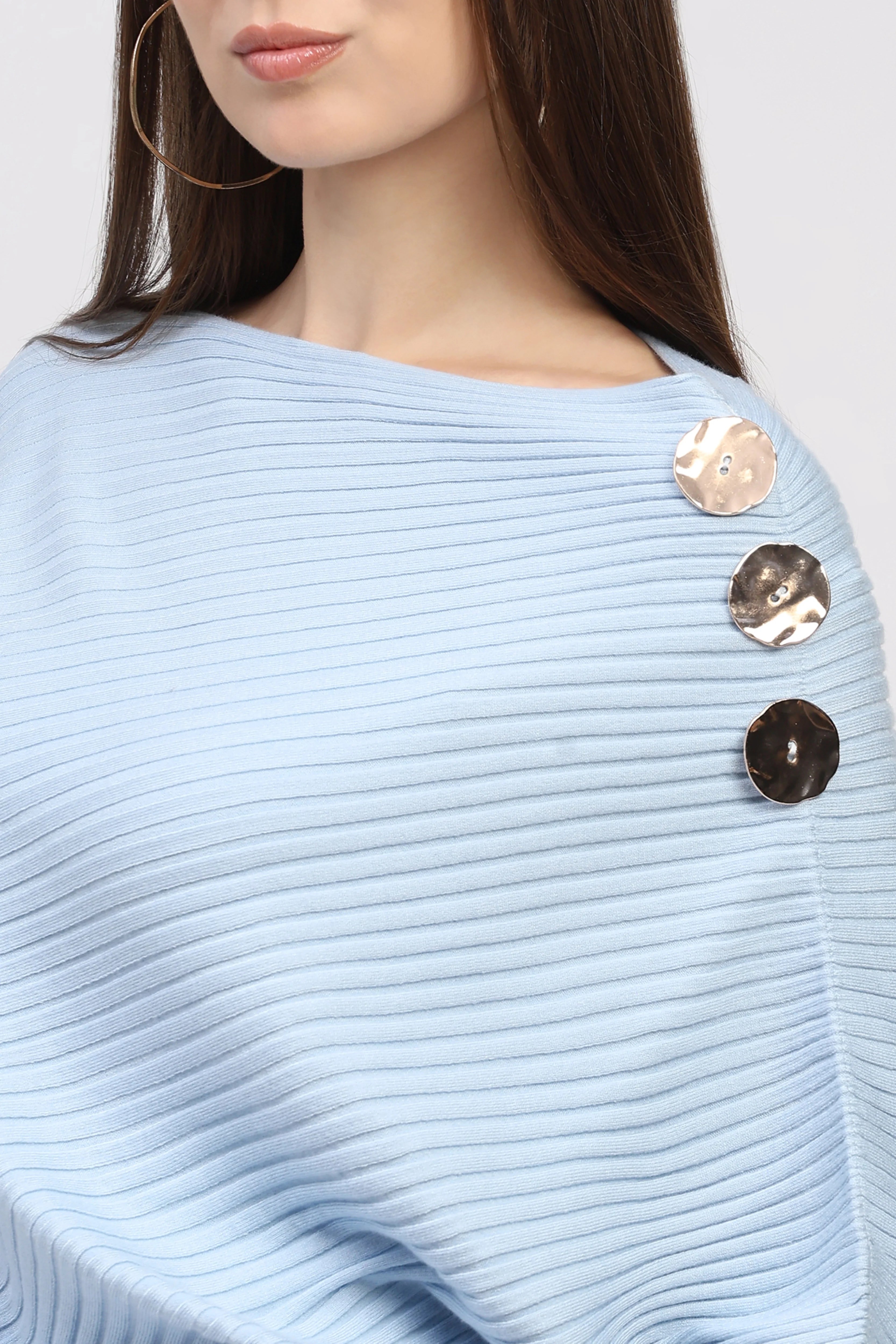 Sky Blue Ribbed Pullover