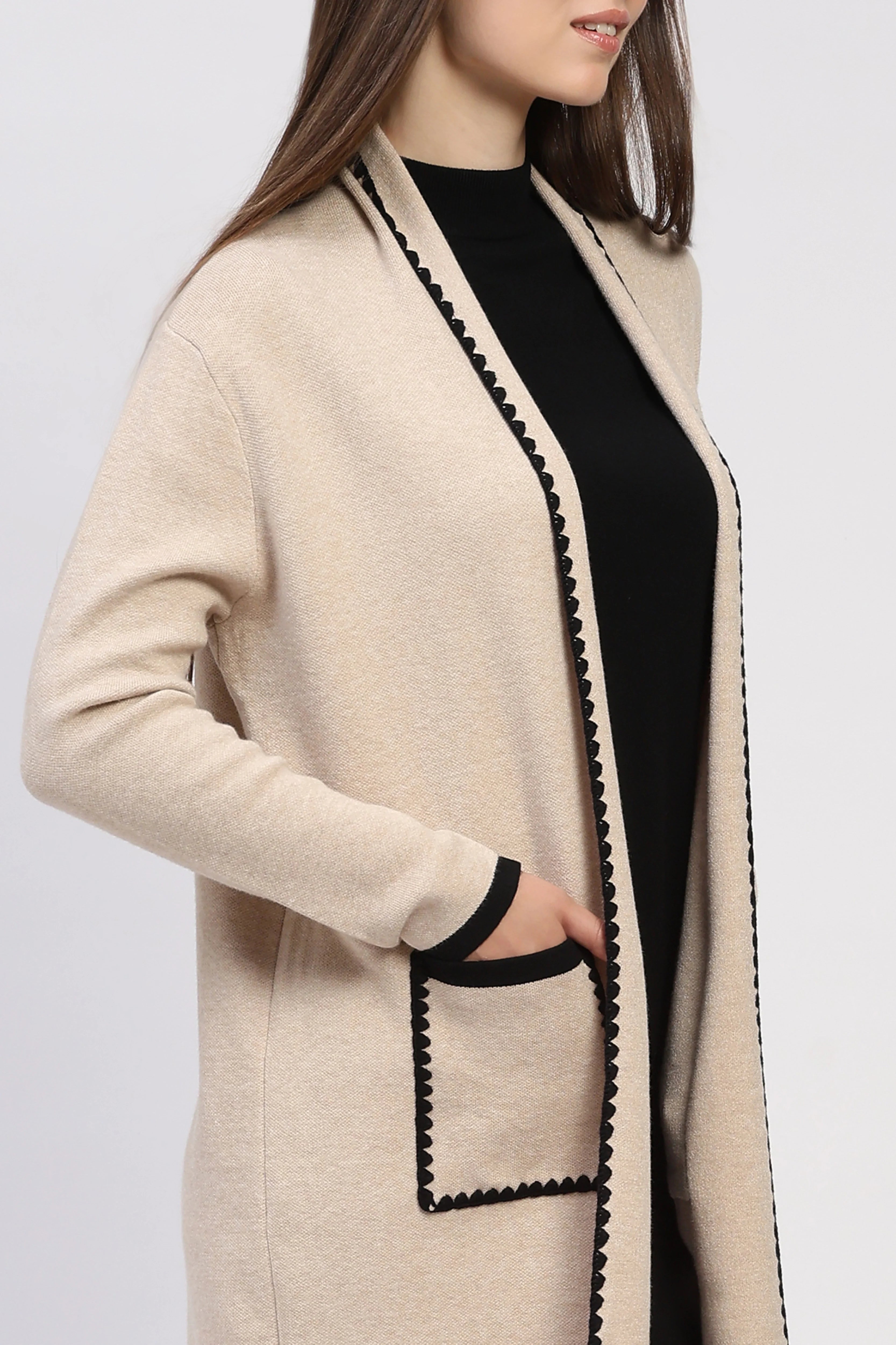 Beige Winter Long Shrug