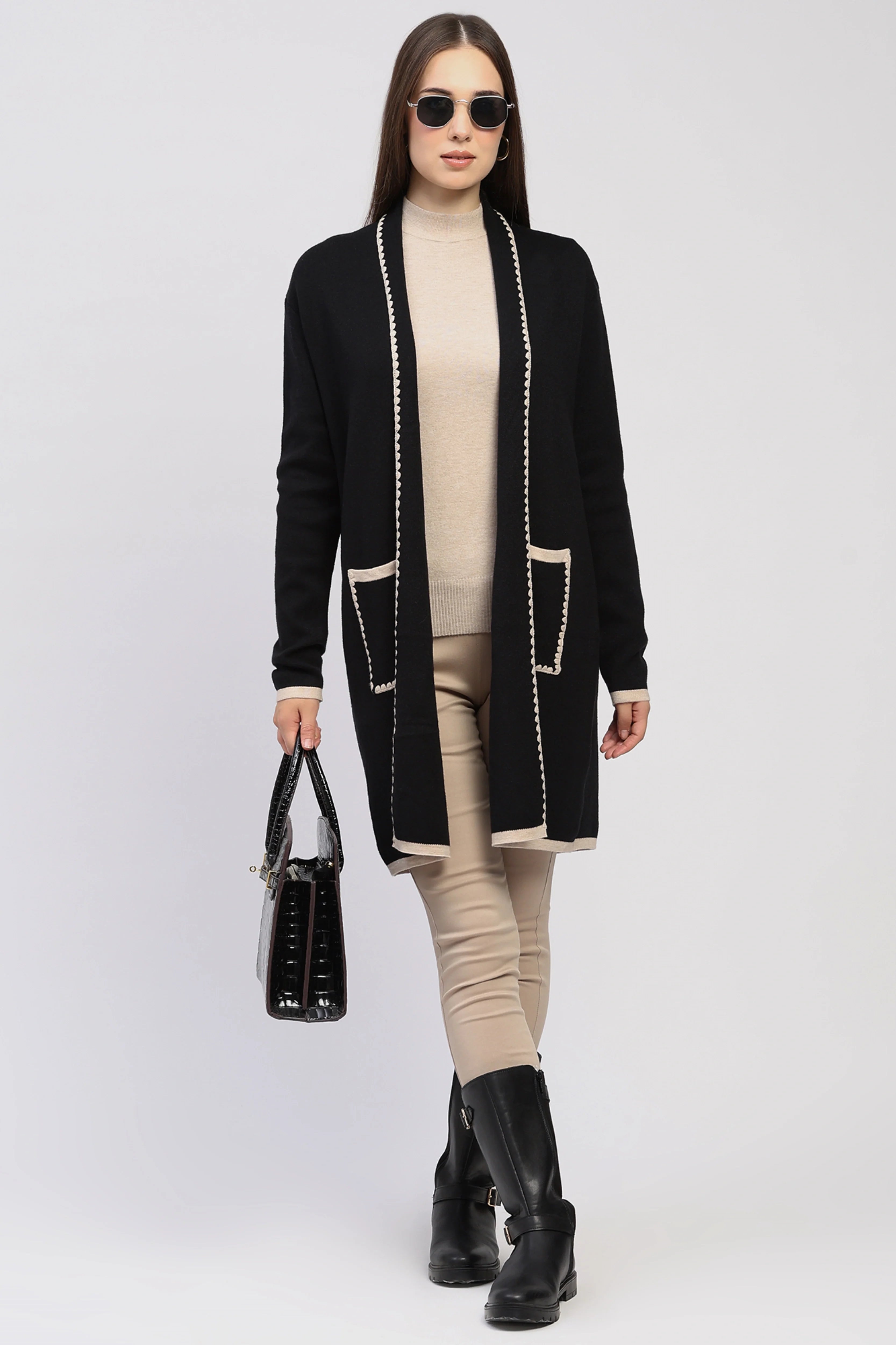 Black Winter Long Shrug