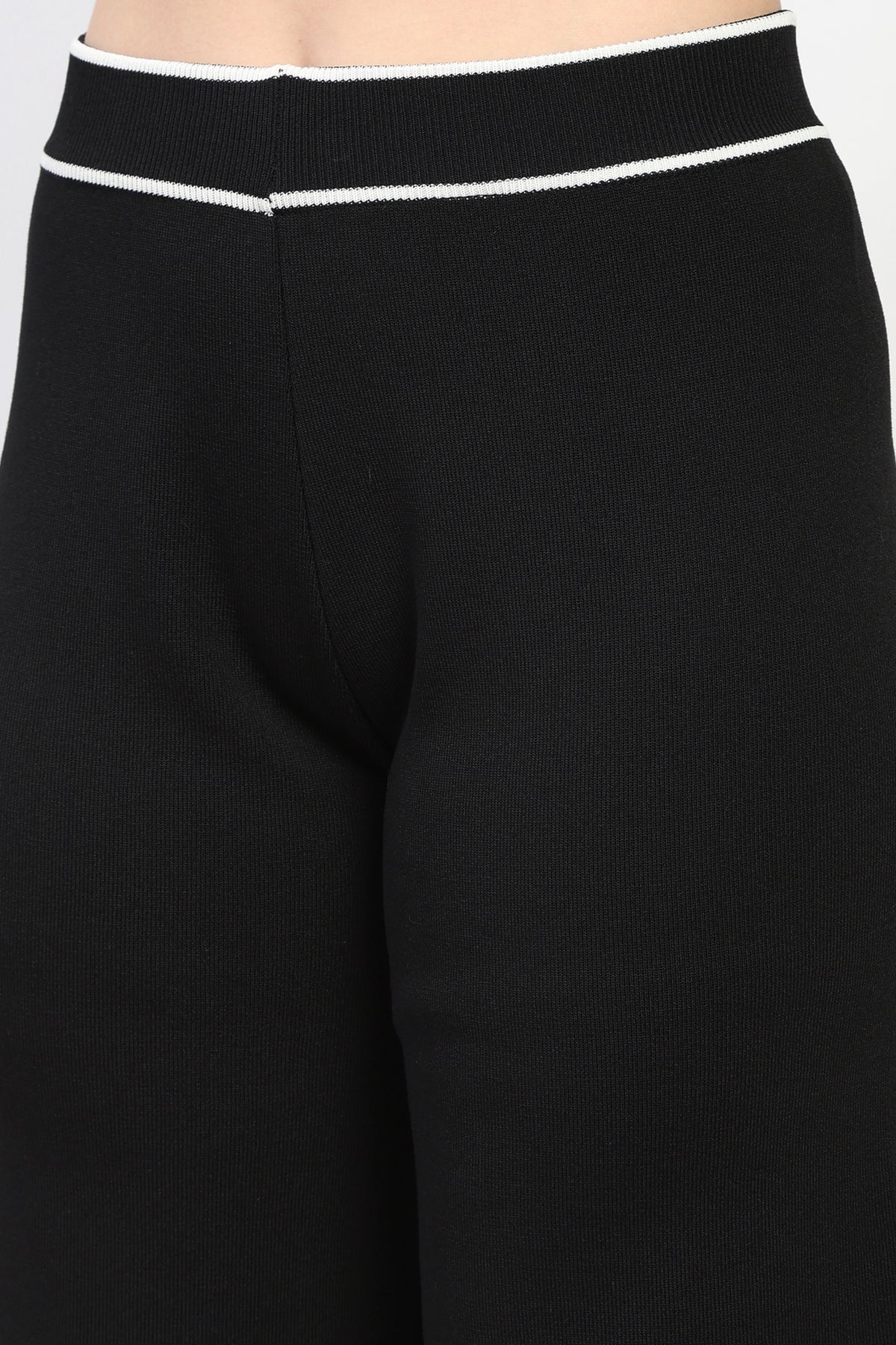 Black Straight Fit Knitted Lower