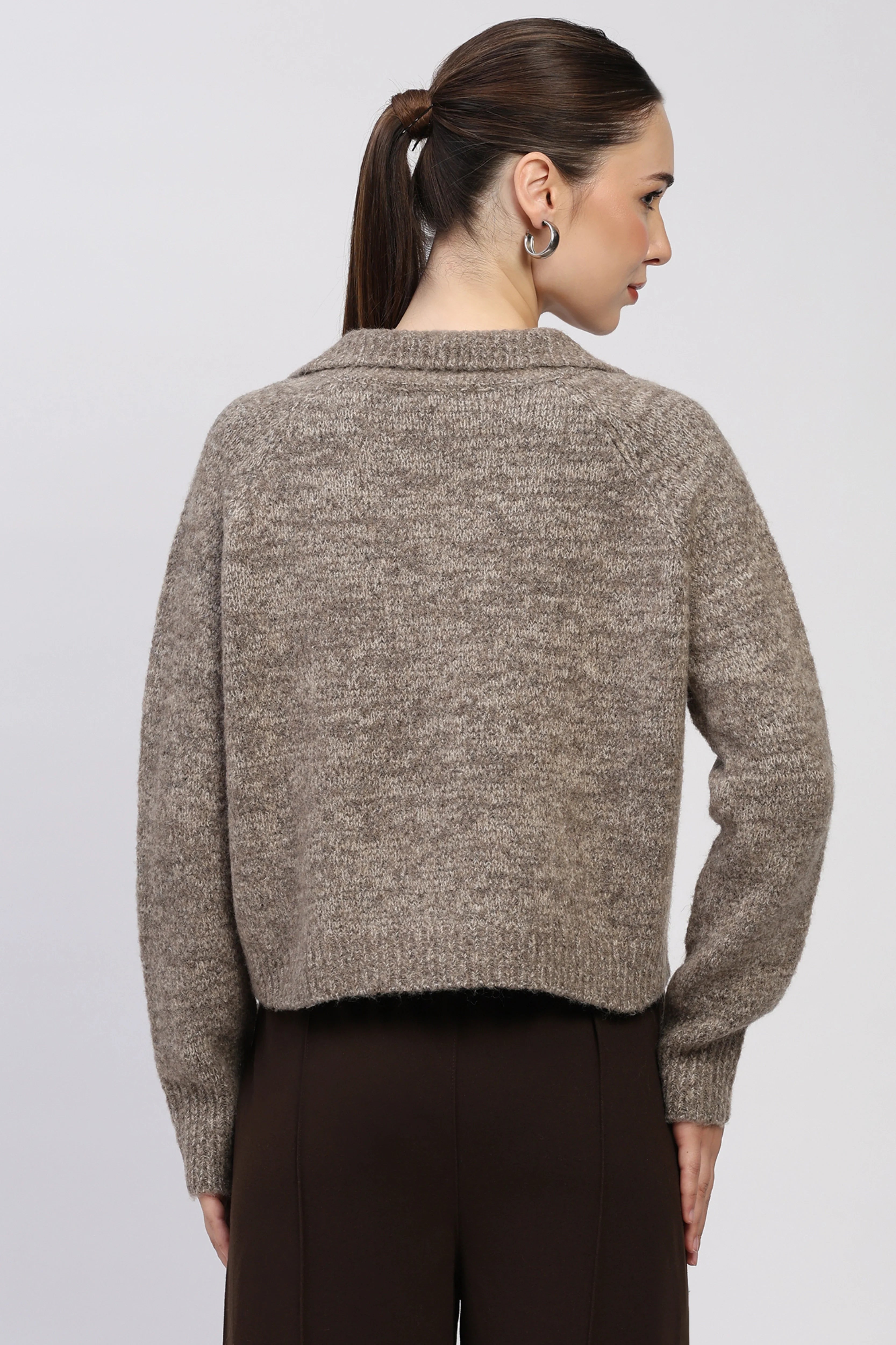 Brown Melange Pullover