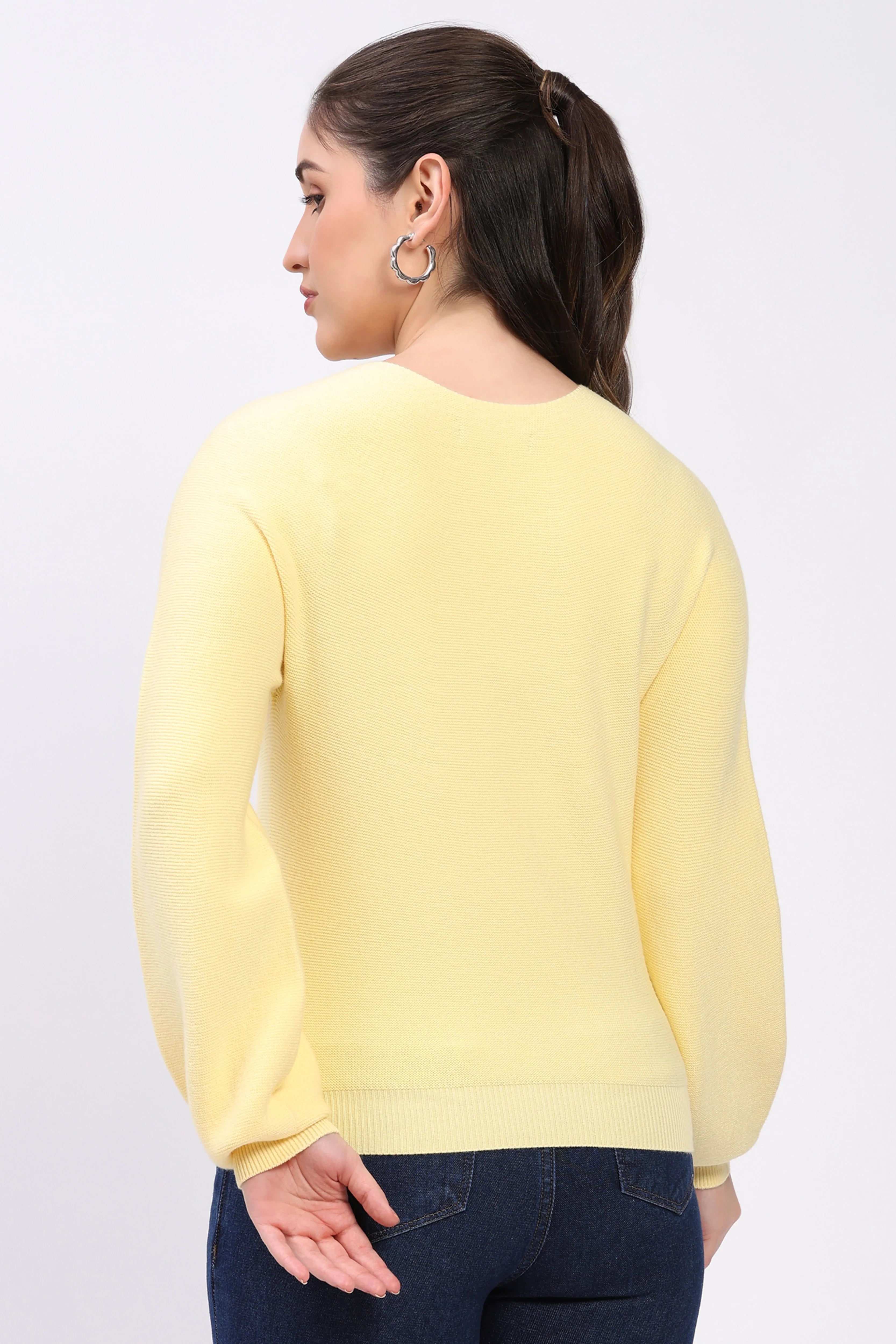 Butter Yellow Bishop Sleeve Pullover-Global Republic