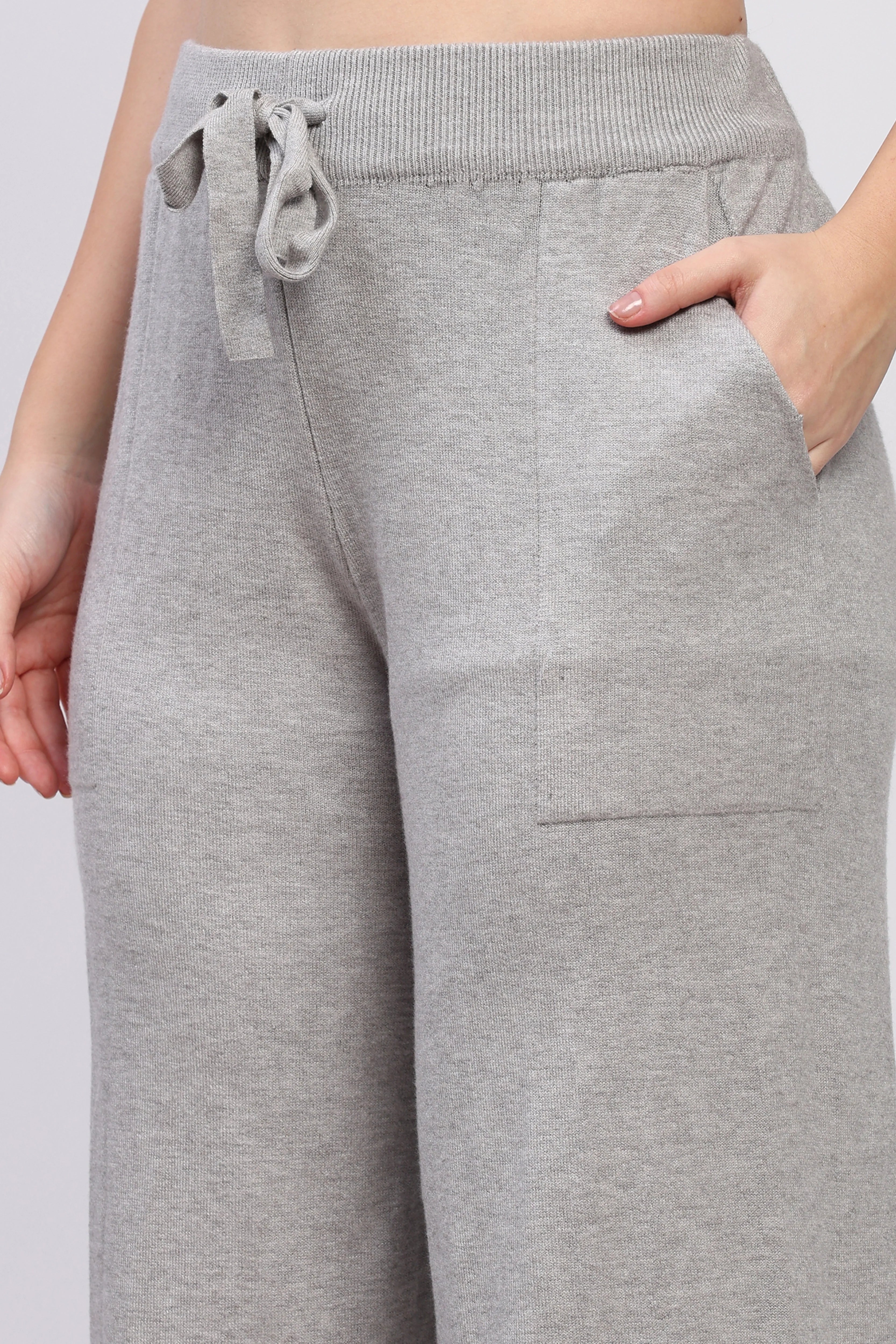 Light Grey Winter Knit Co-ord Set-Global Republic