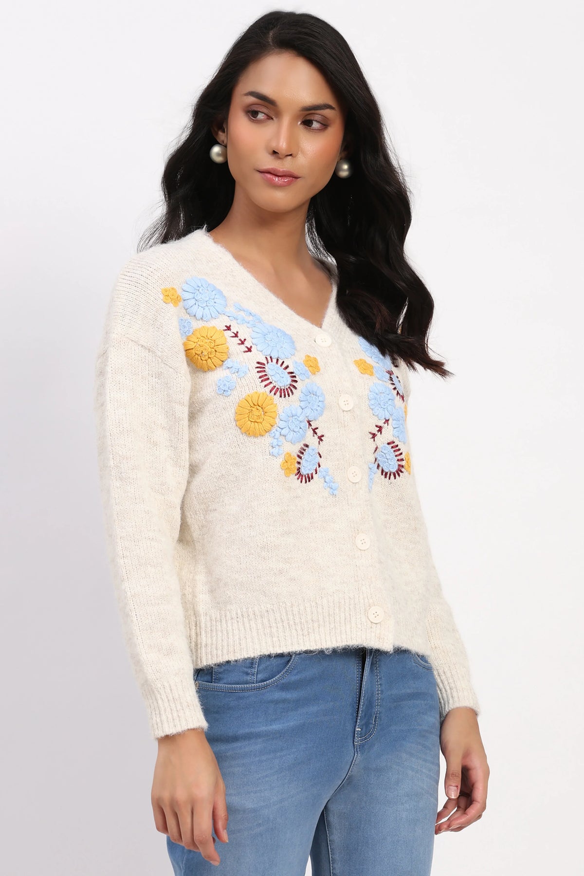 Bloom Floral Wool Cardigan-Global Republic