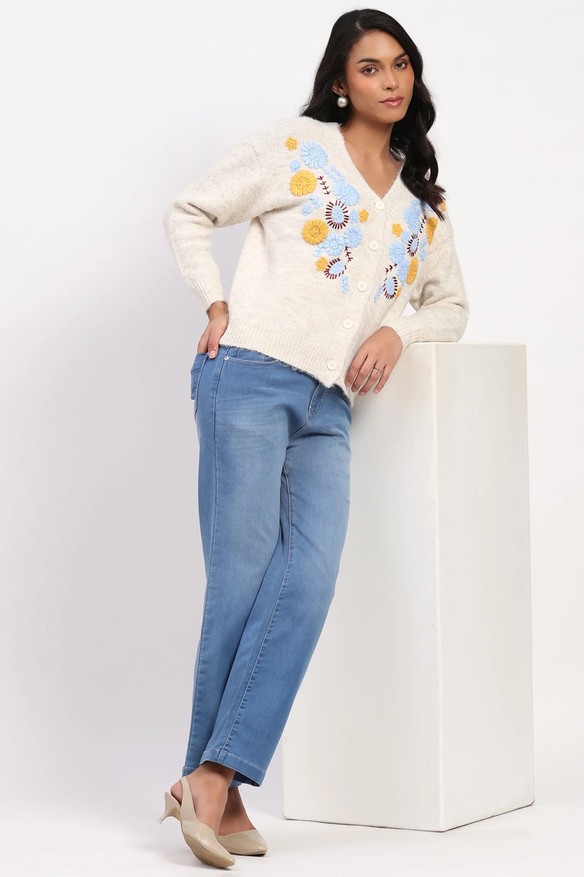 Bloom Floral Wool Cardigan-Global Republic
