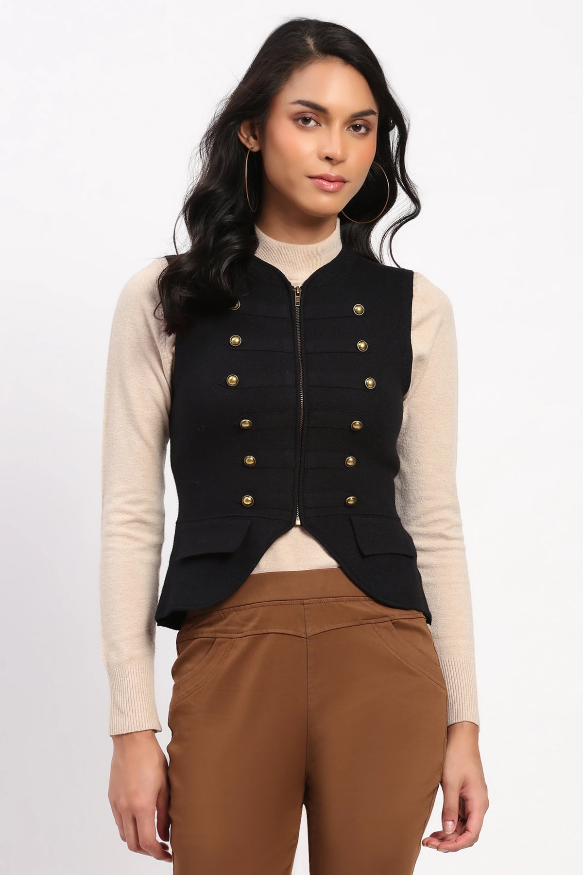 Black British Waist Coat-Global Republic