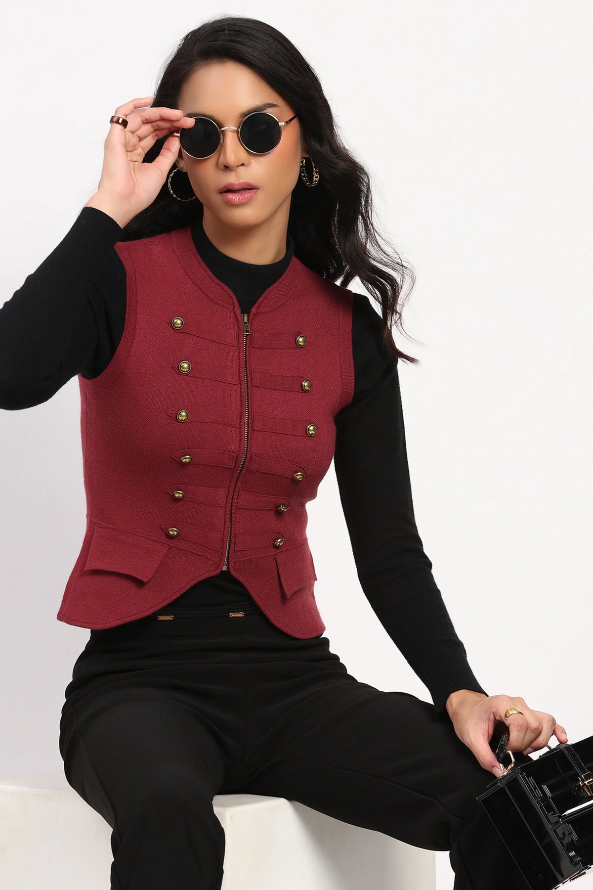 Black British Waist Coat-Global Republic