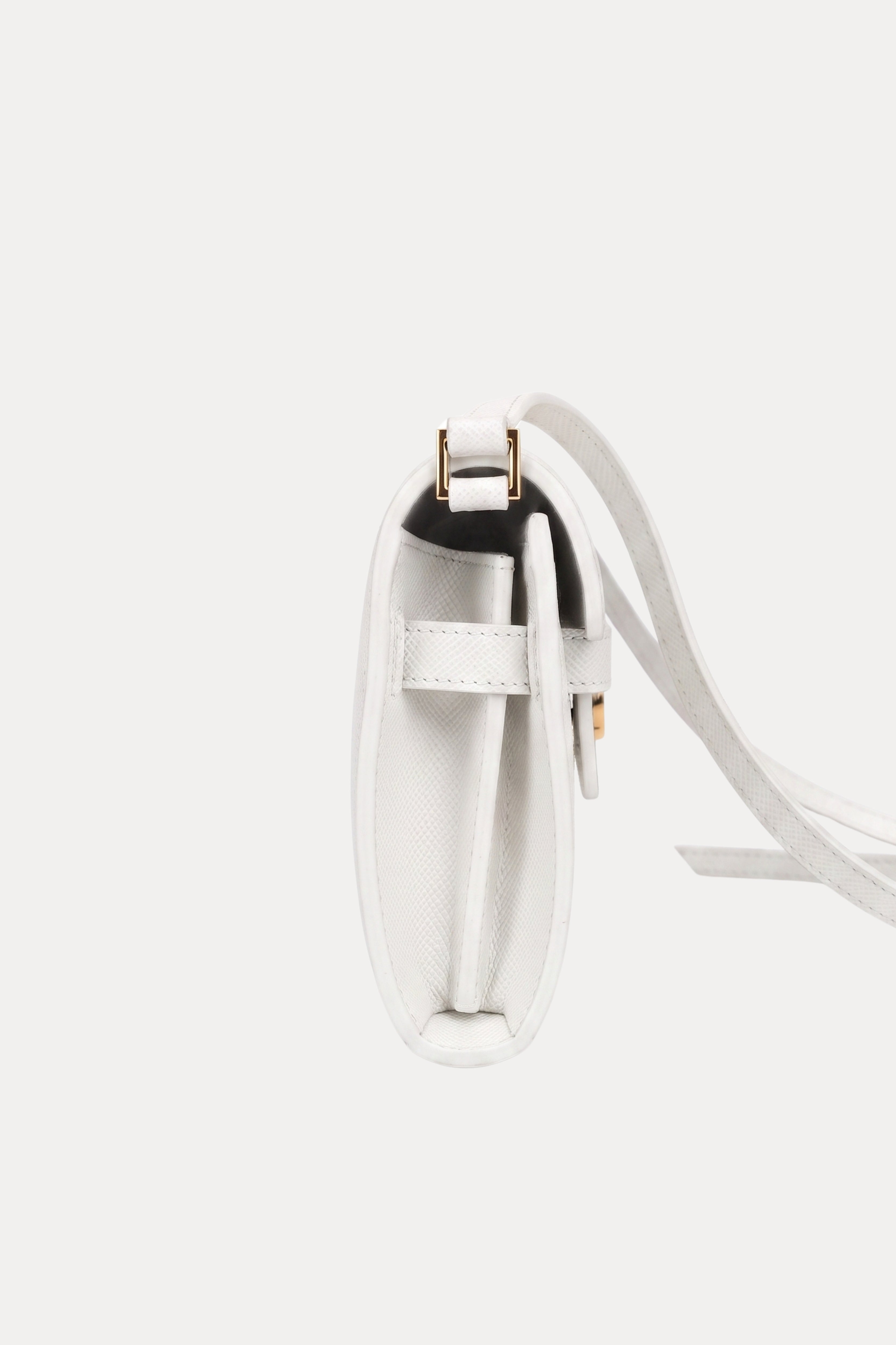 Cream Leather Wallet Sling Bag