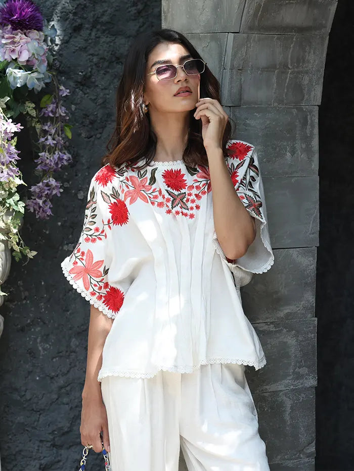 Embroidered Kaftan Sleeves Co-ord Set - Global Republic