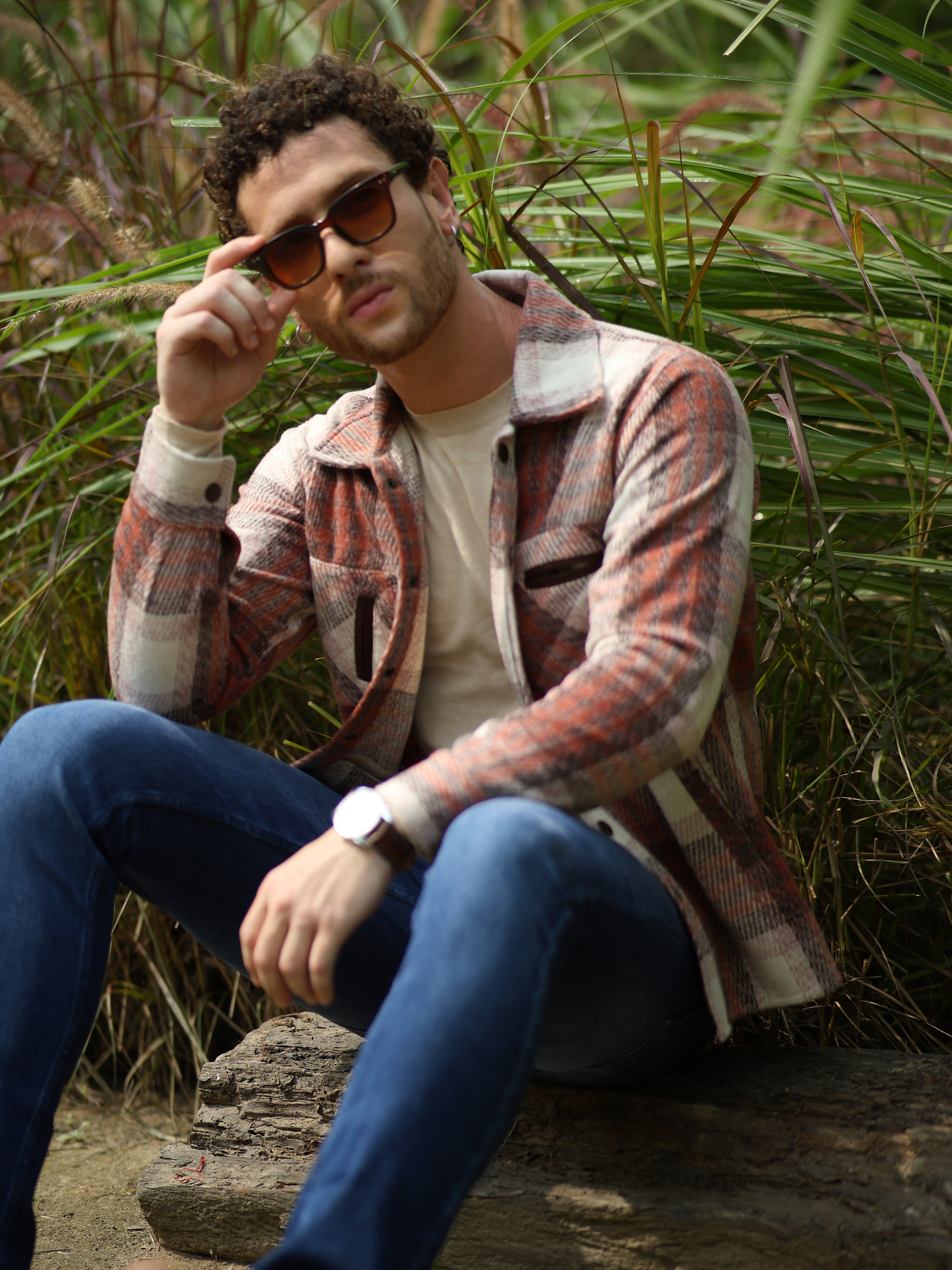 Wool Blend Checked Shacket - Global Republic