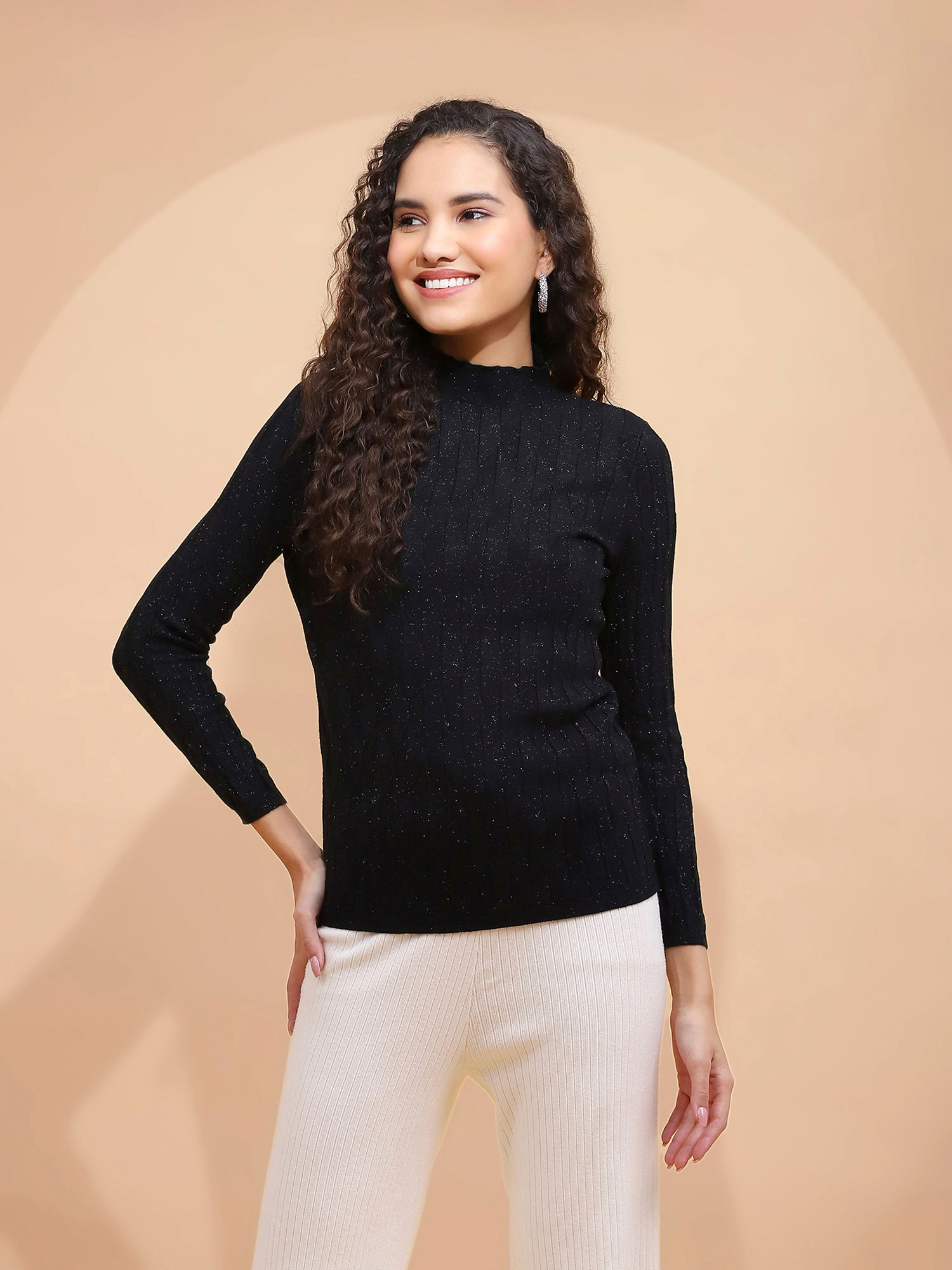 Black Slim Fit Skivvy Pullover - Global Republic