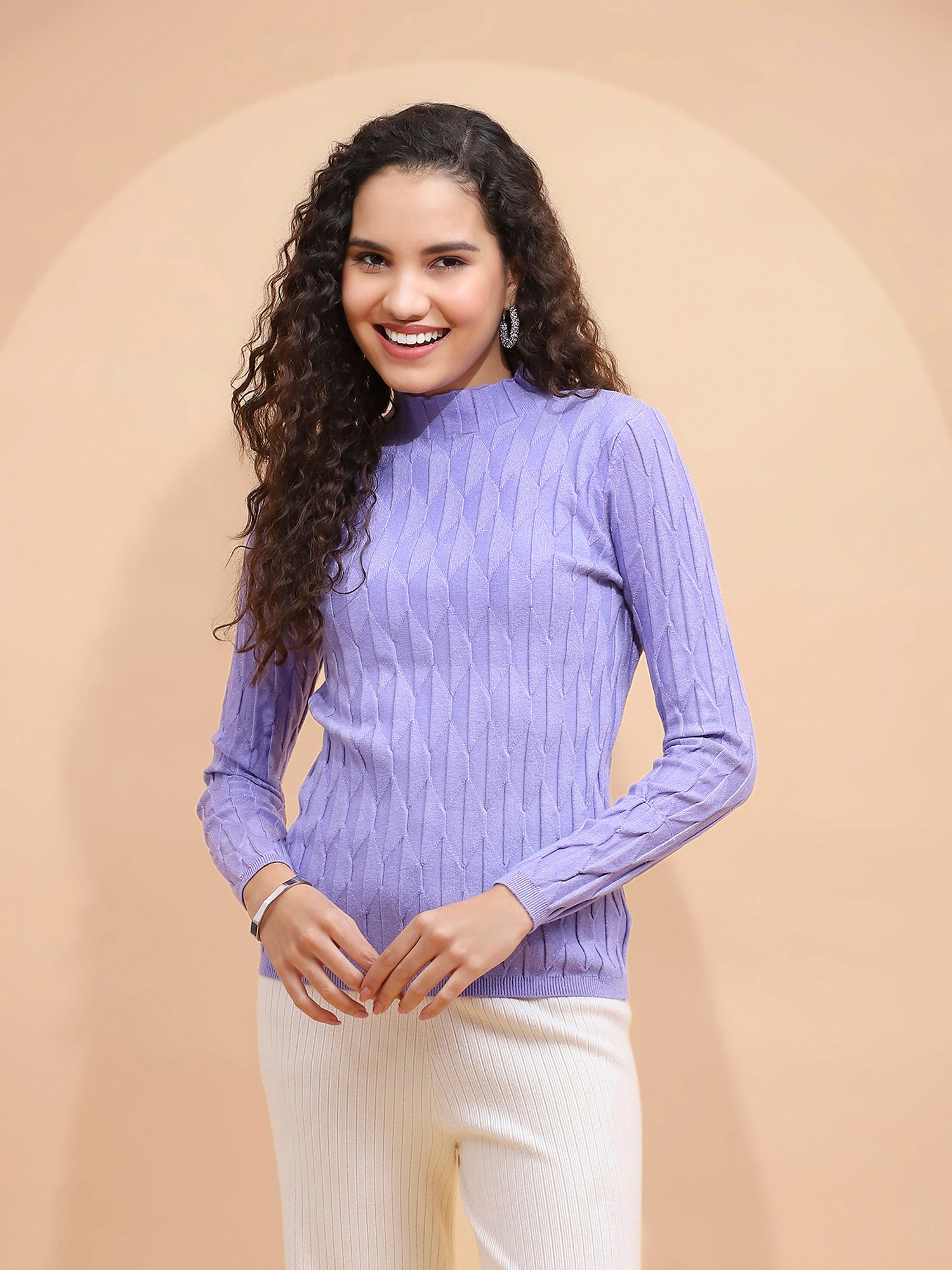 Lilac Slim Fit Skivvy Pullover - Global Republic