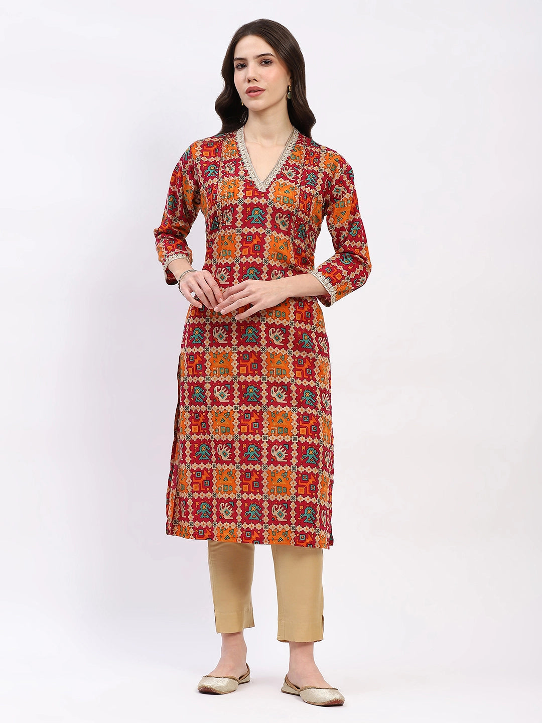 Printed Cotton Kurta - Global Republic
