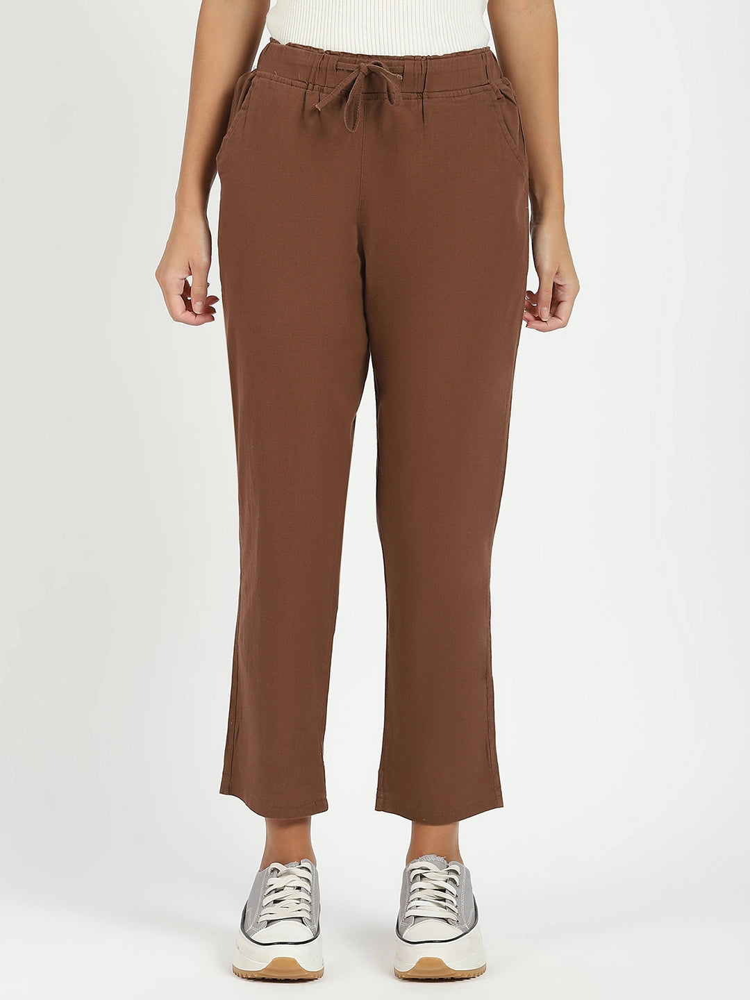 Mocha Cotton Regular Fit Lower - Global Republic