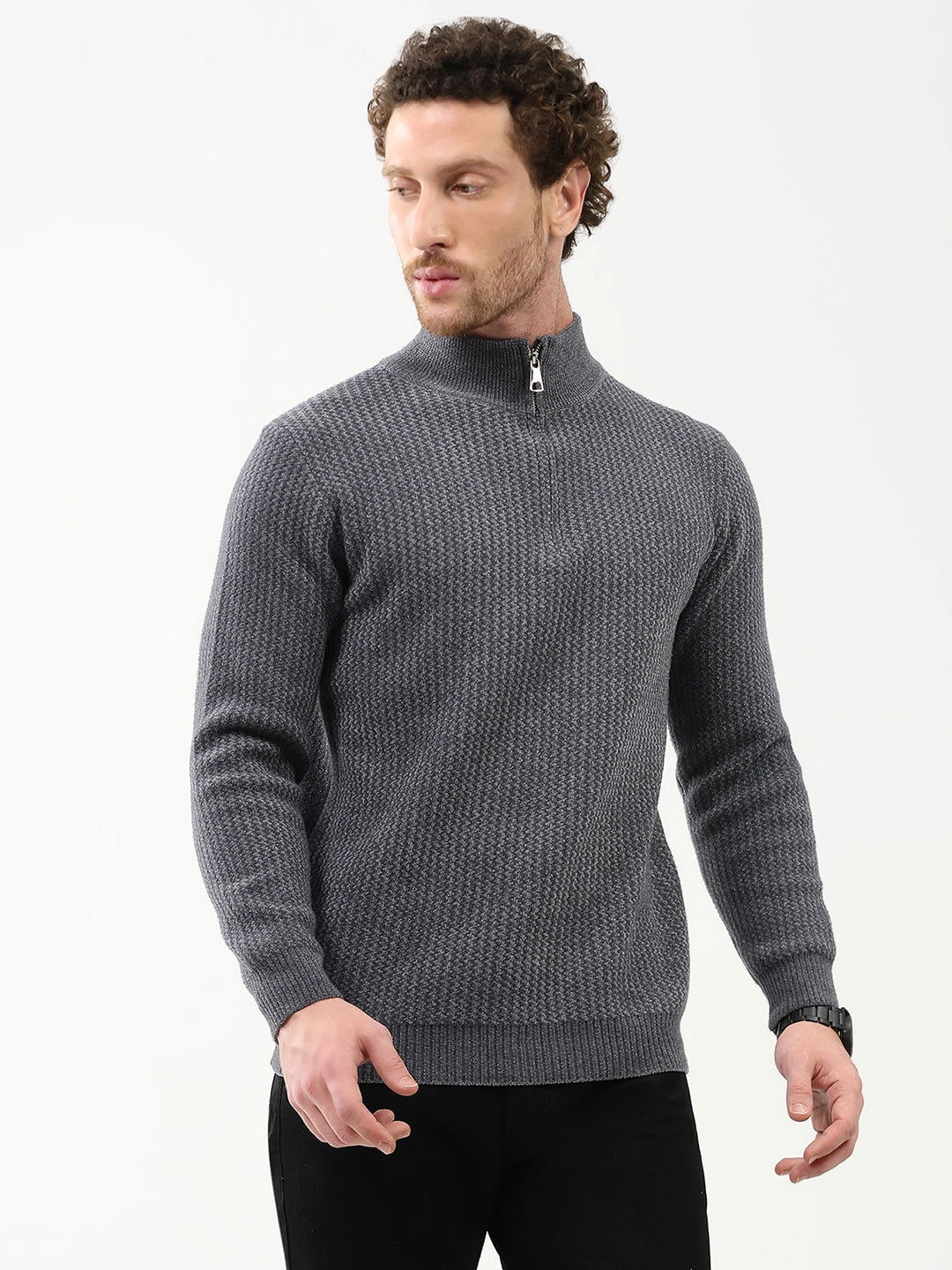 Woven Pattern Winter Pullover - Global Republic