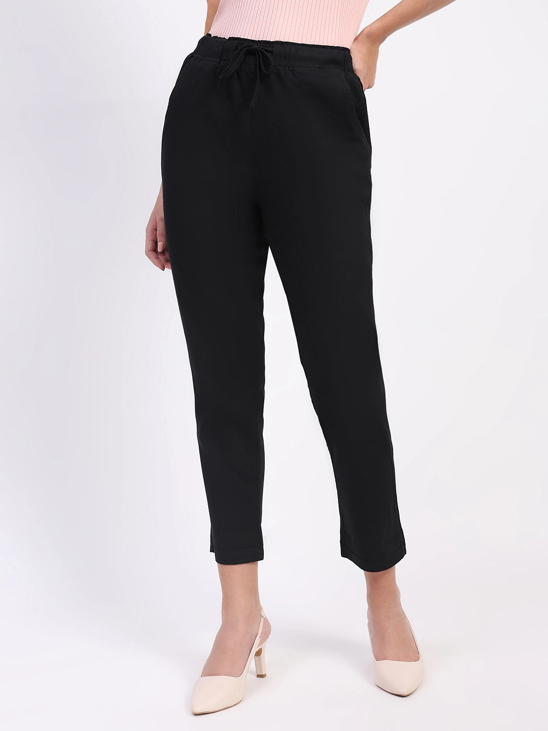 Regular Fit Black Lower With Pockets - Global Republic