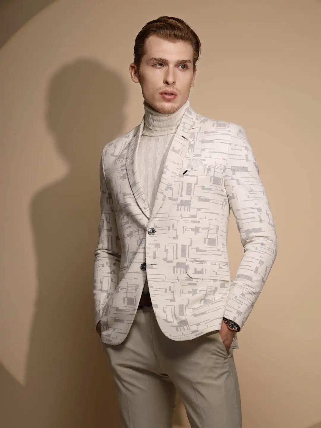 Full online neck blazer