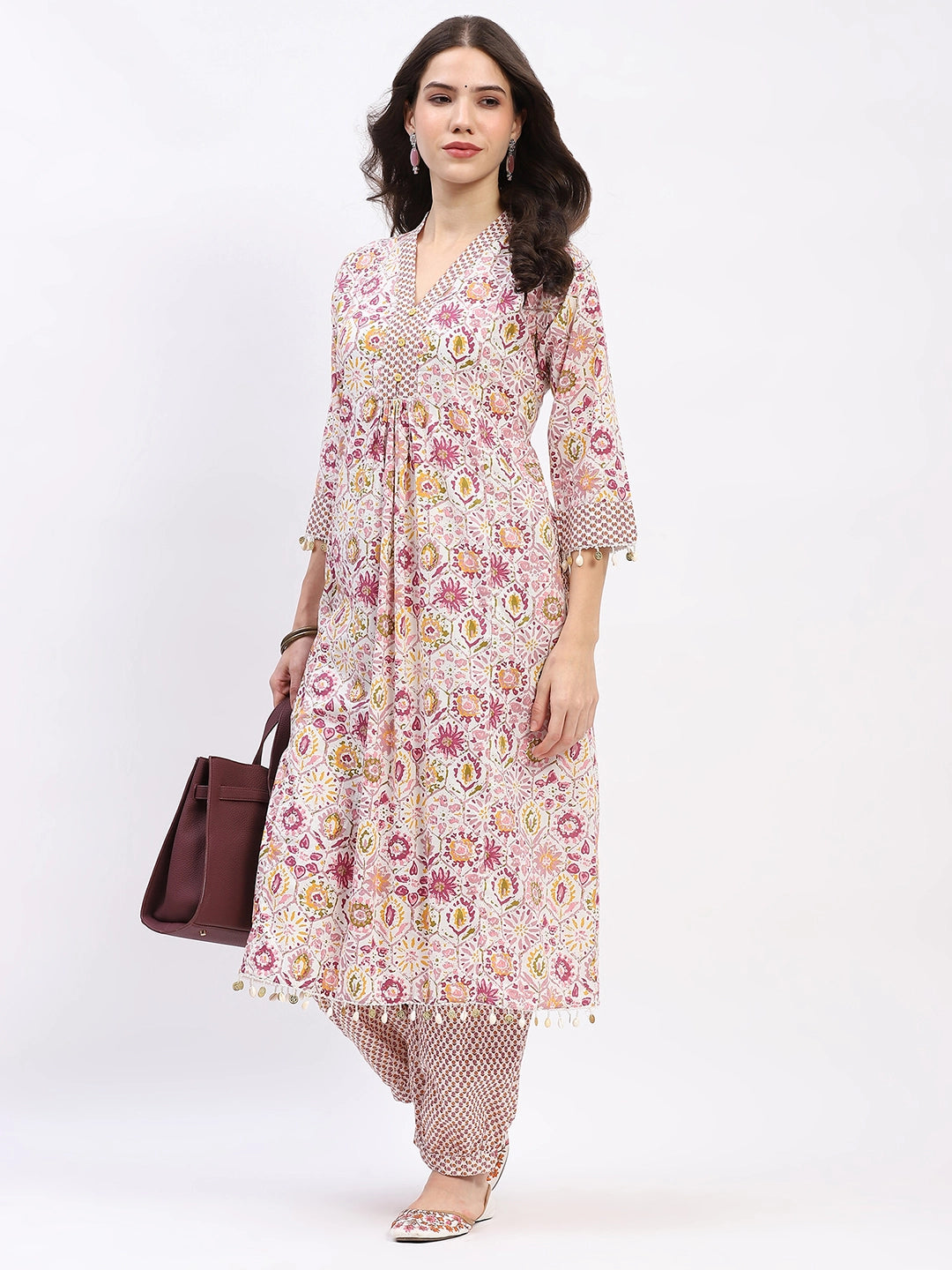 Cotton Floral Kurta Set - Global Republic