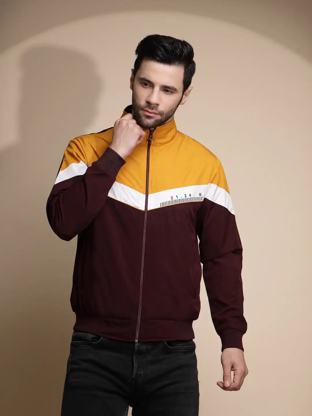 Yellow Solid ester Jacket - Global Republic