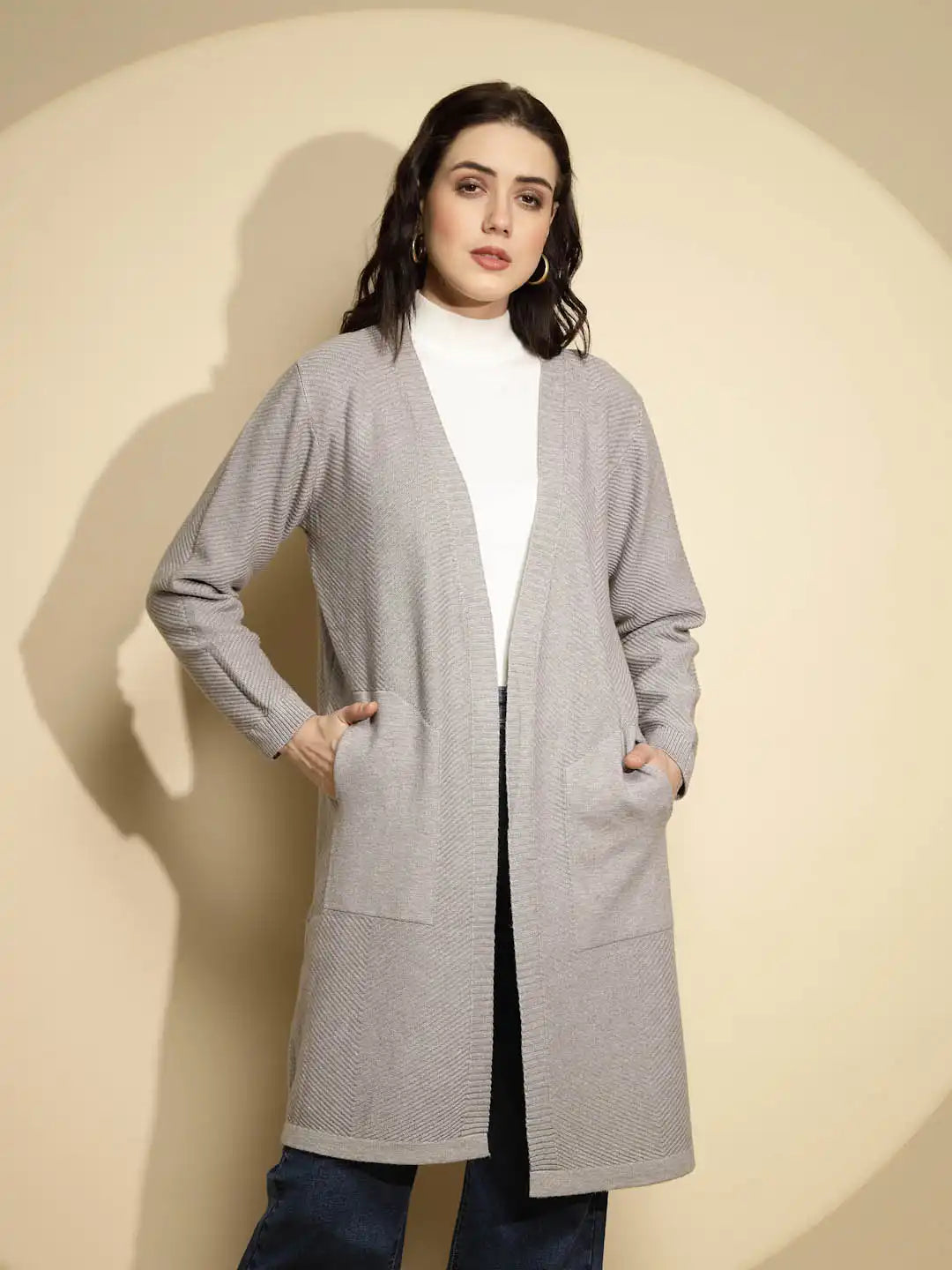 Long sales woolen shrugs