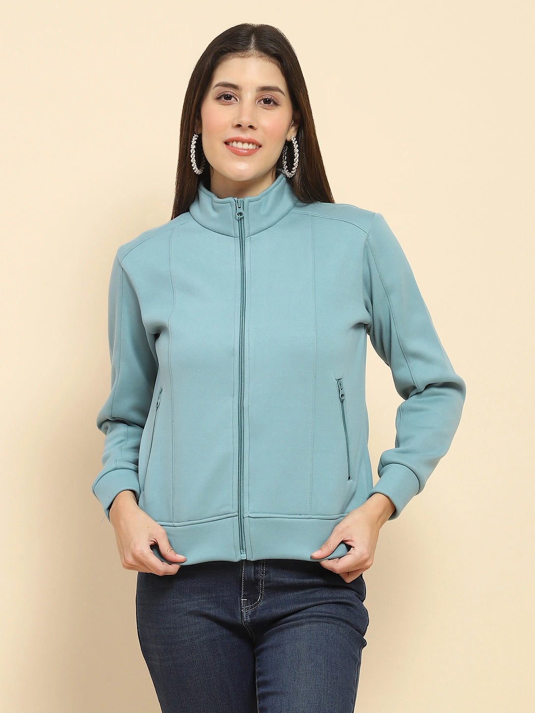 Blue Solid Sweatshirt - Global Republic