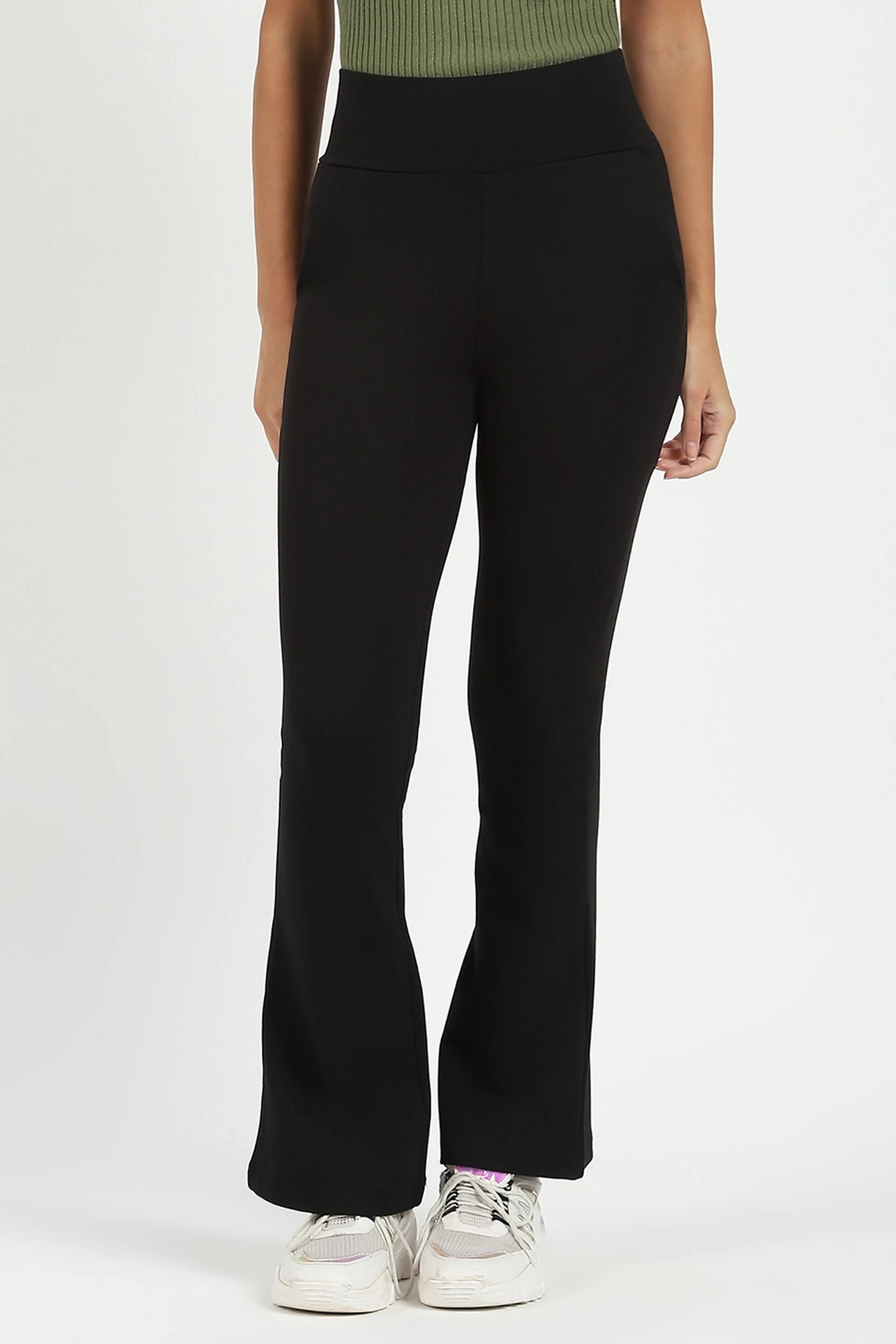 Black Stretchable Bootcut Trouser