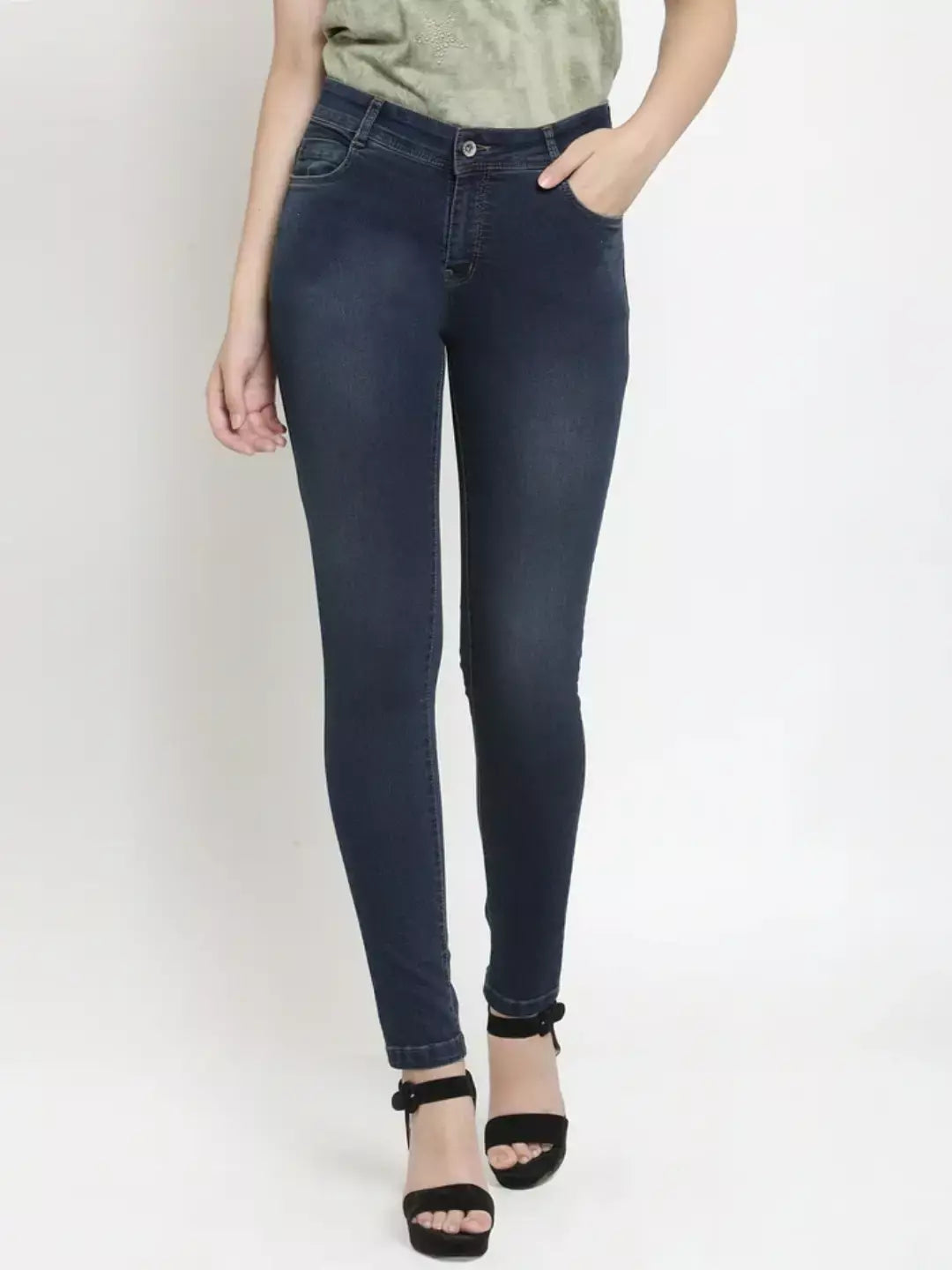 Buy Women Tint Blue Skinny Denim Jeans Global Republic