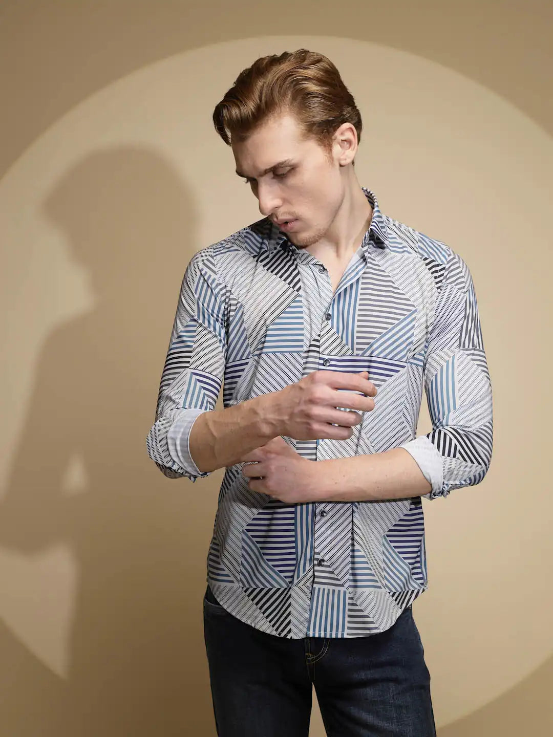 Multicolor Striped Cotton Blend Shirt - Global Republic