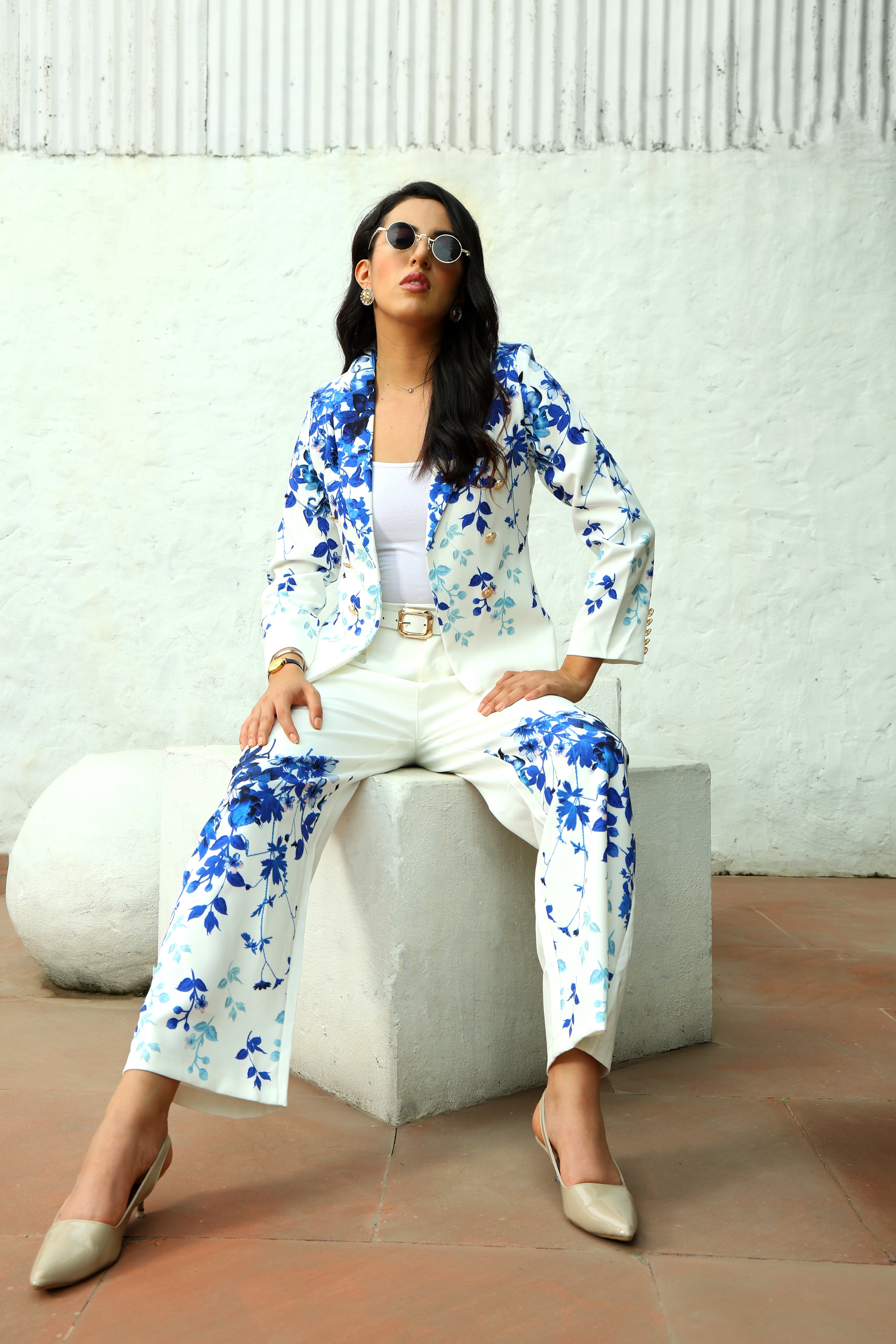 Floral Placement Print Coat - Global Republic